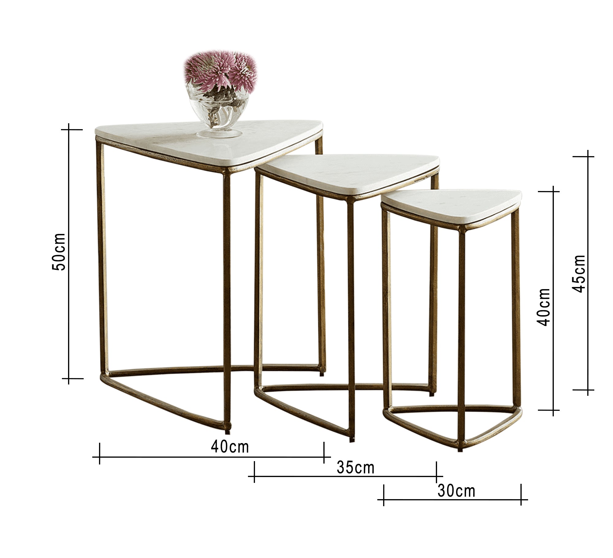 Three side tables with triangular tops - Vitrine Furniture - Furniture