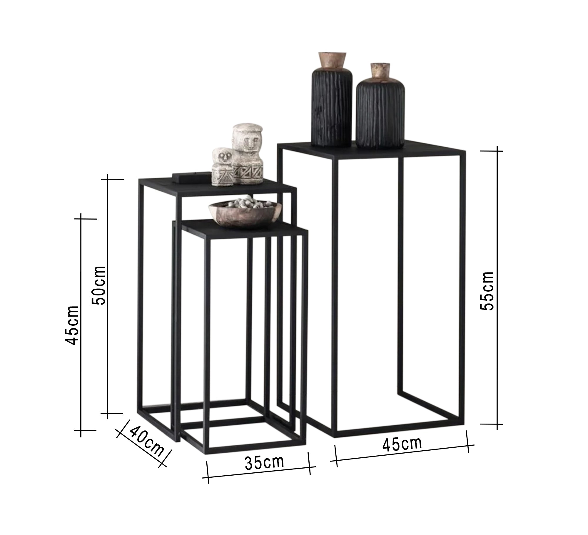 Three square tables of varying sizes - Vitrine Furniture - Furniture