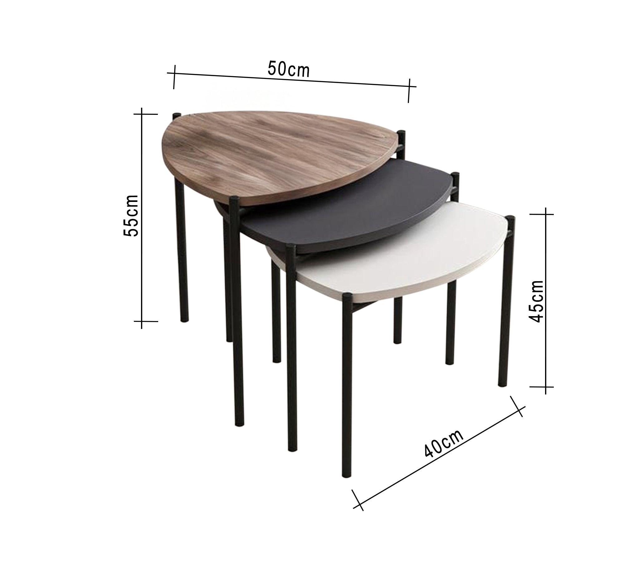 Three stacked tables in different heights and colors - Vitrine Furniture - Furniture
