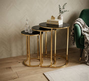 Three stainless steel side tables - Vitrine Furniture - Side Tables