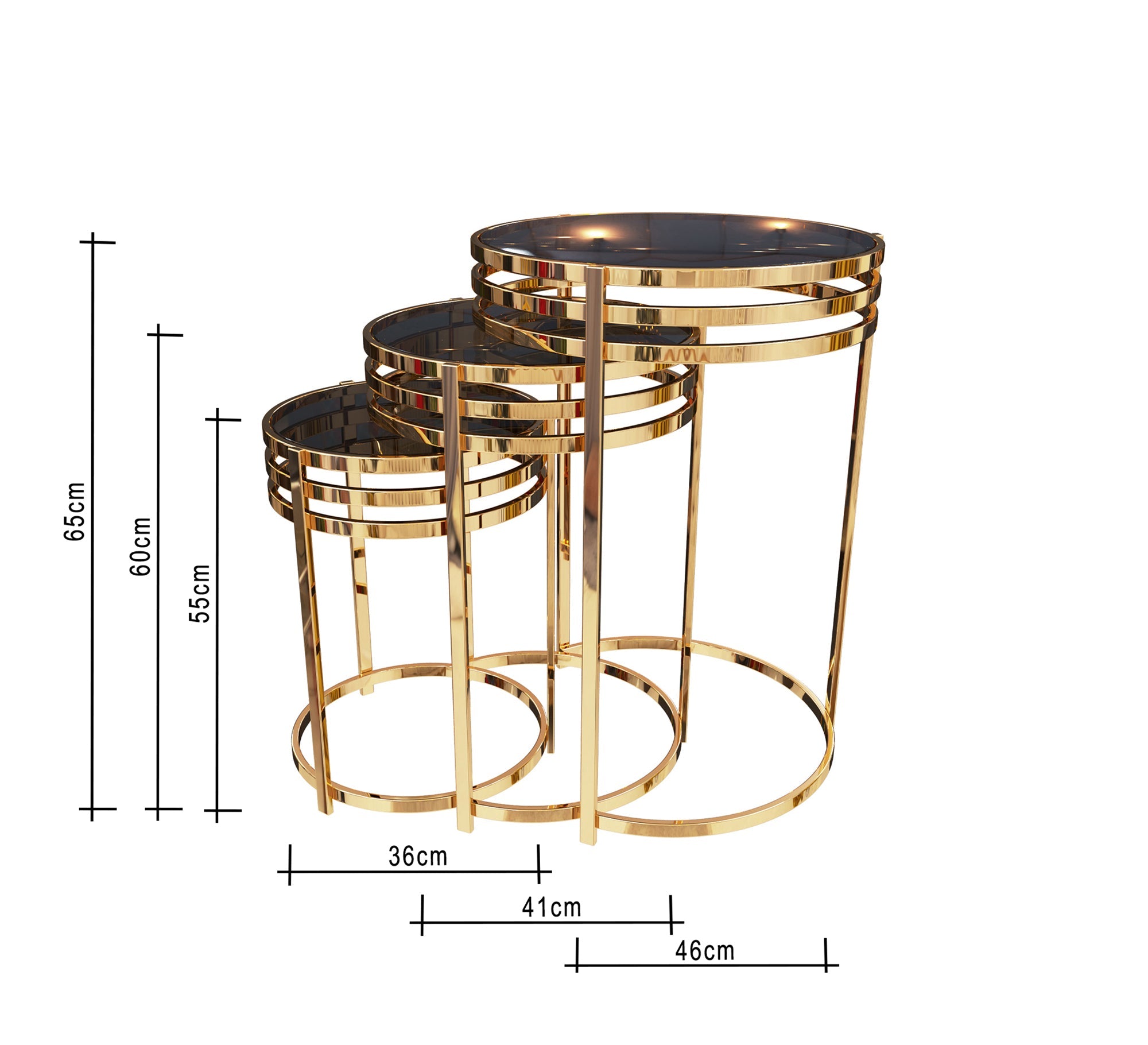 Three tables with steel chassis - Vitrine Furniture - Side Tables