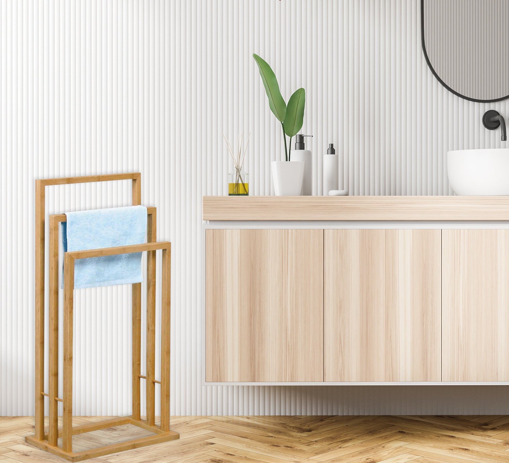 Three - tier floor towel rack - Vitrine Furniture - Furniture