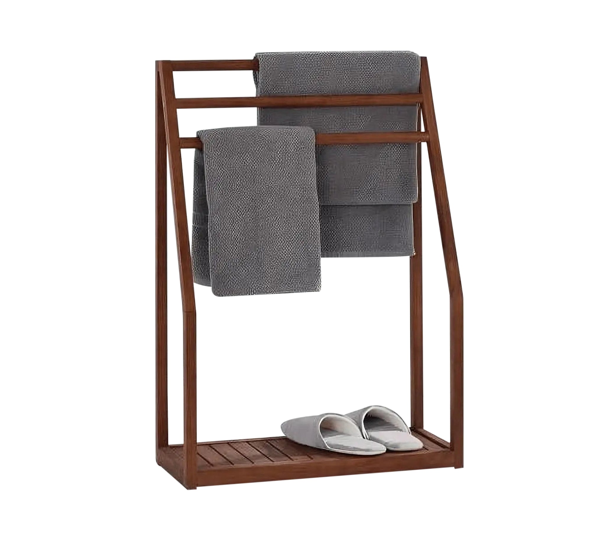 Three - tier floor towel rack with shelf below - Vitrine Furniture - Furniture