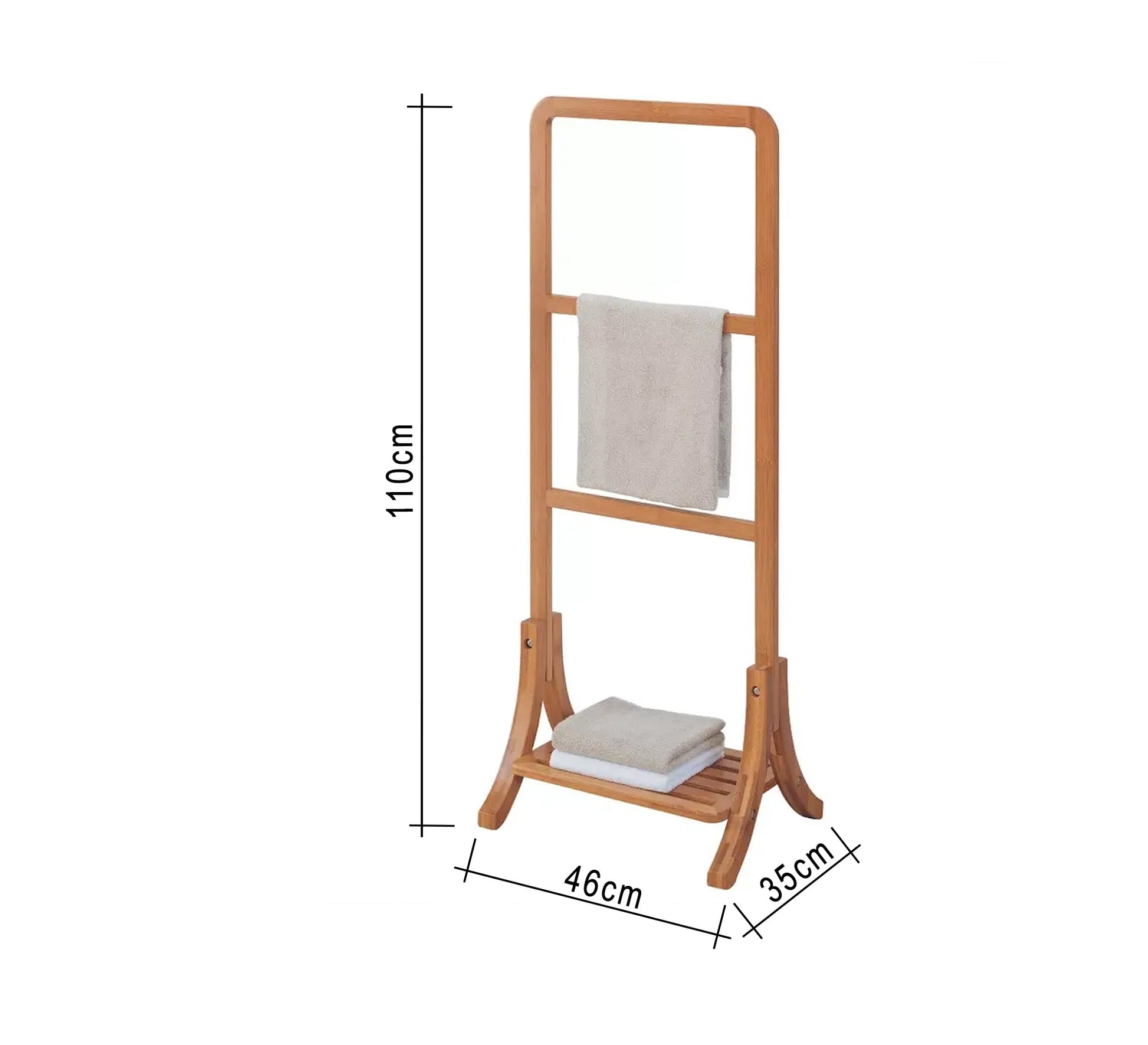 Three - tiered towel rail with lower shelf - Vitrine Furniture - Furniture