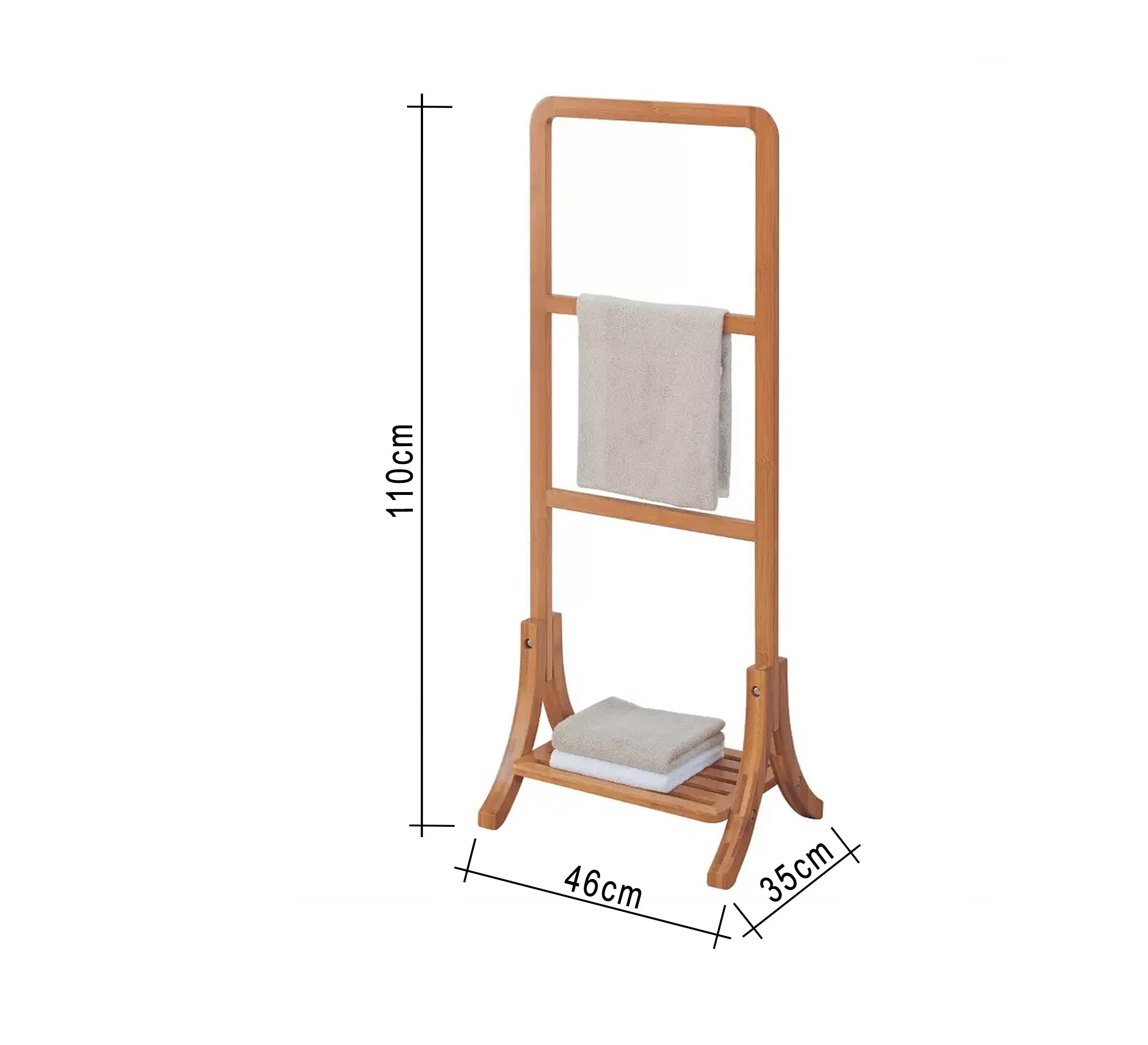 Three - tiered towel rail with lower shelf - Vitrine Furniture - Furniture