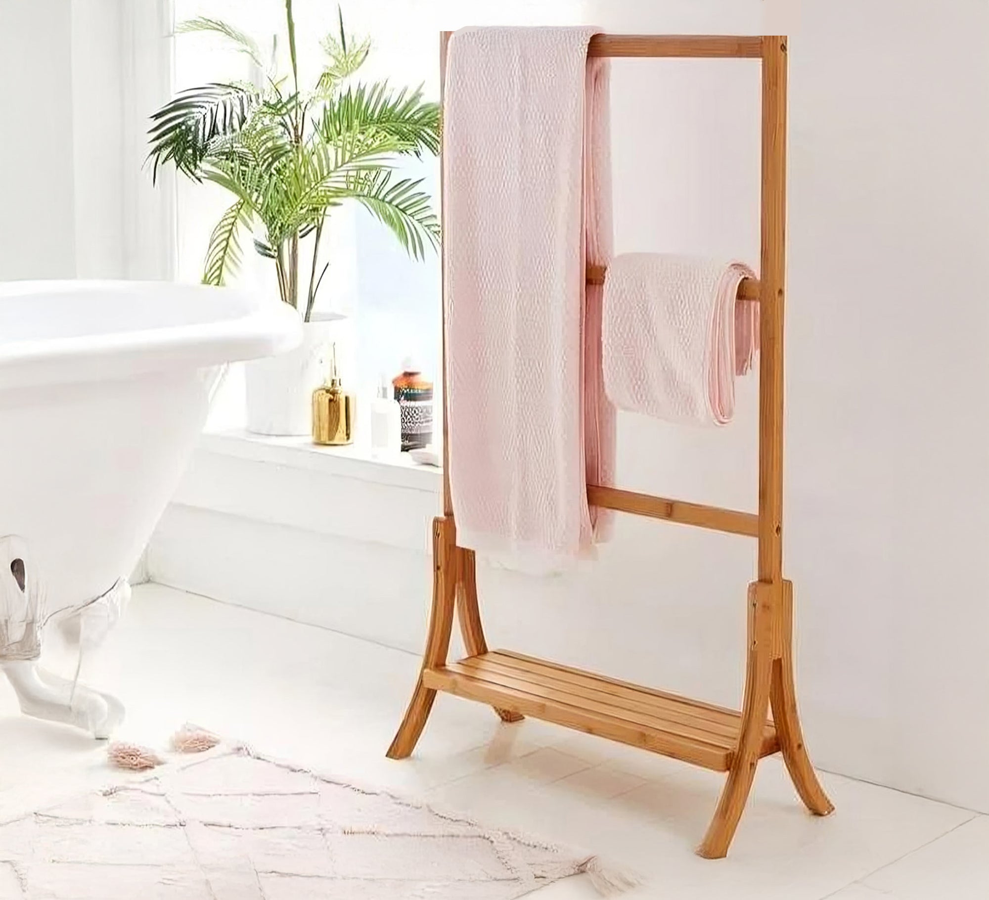 Three - tiered towel rail with lower shelf - Vitrine Furniture - Furniture