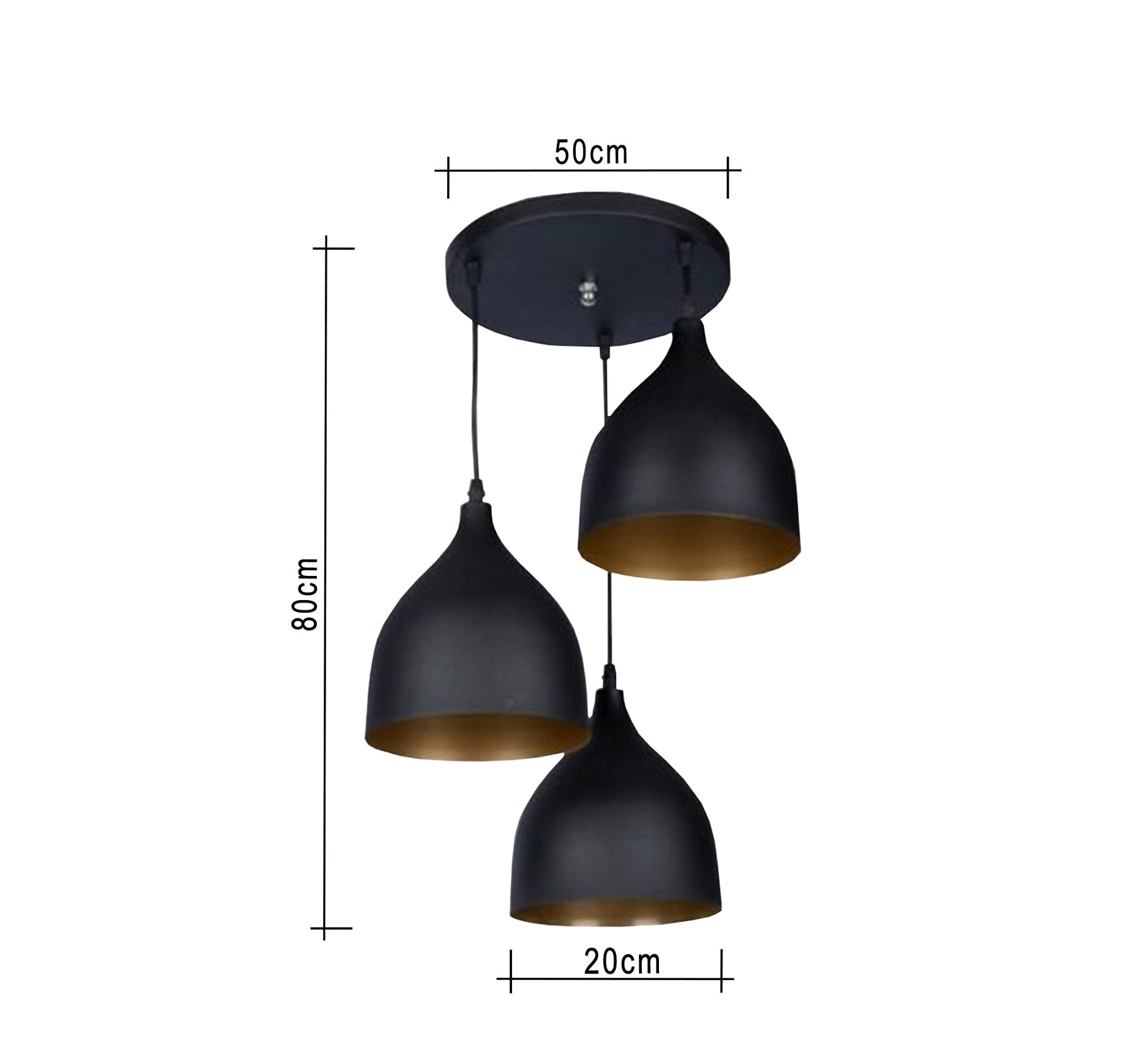 ThreeUnit Chandelier with Black Wall Sconce - Vitrine Furniture - Lighting