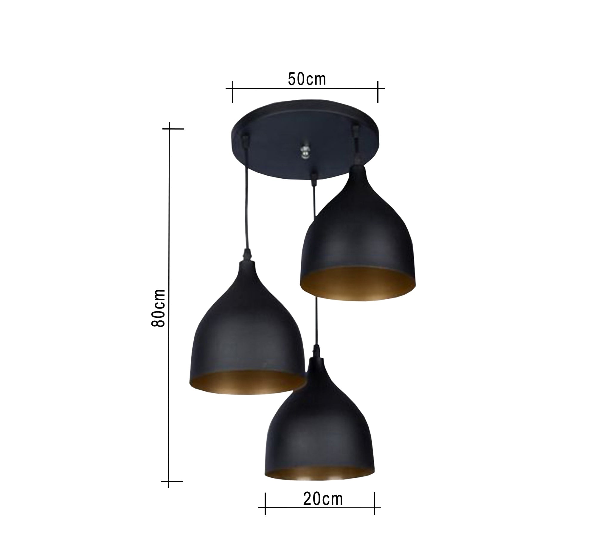 ThreeUnit Chandelier with Black Wall Sconce - Vitrine Furniture - Lighting