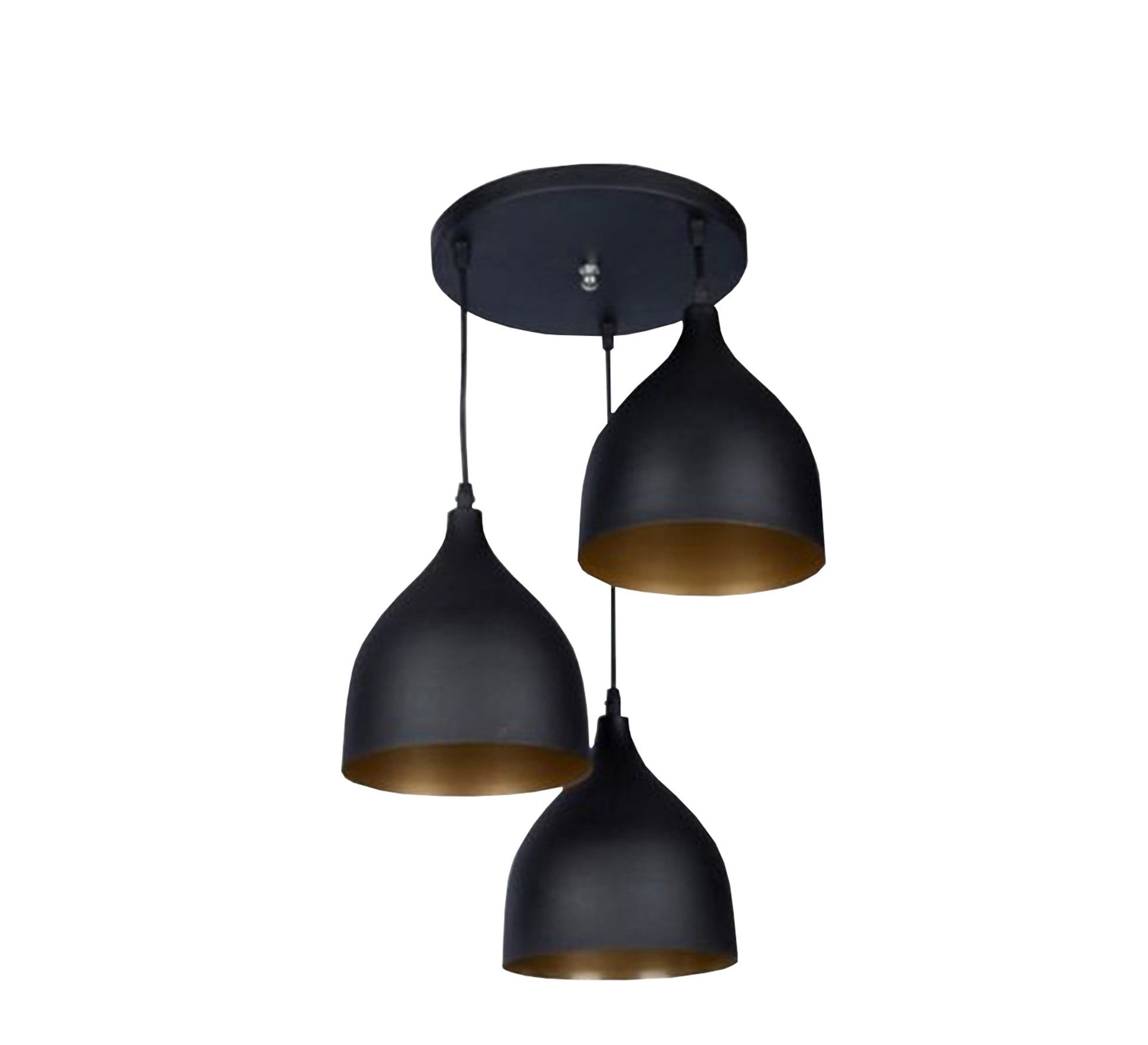 ThreeUnit Chandelier with Black Wall Sconce - Vitrine Furniture - Lighting