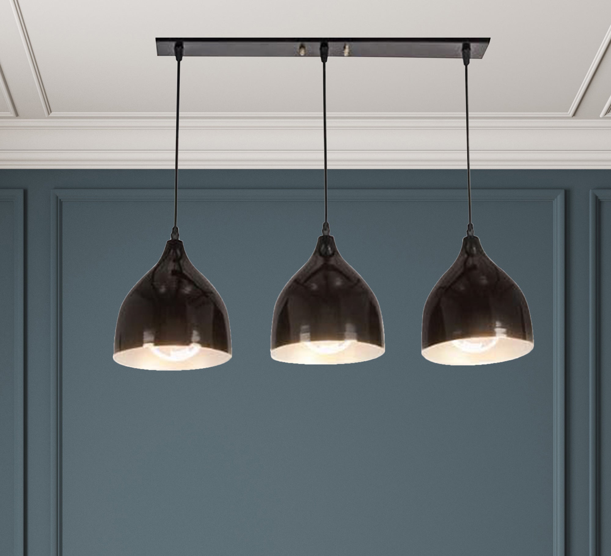 ThreeUnit Track Ceiling Light Fixture in Black - Vitrine Furniture - Lighting