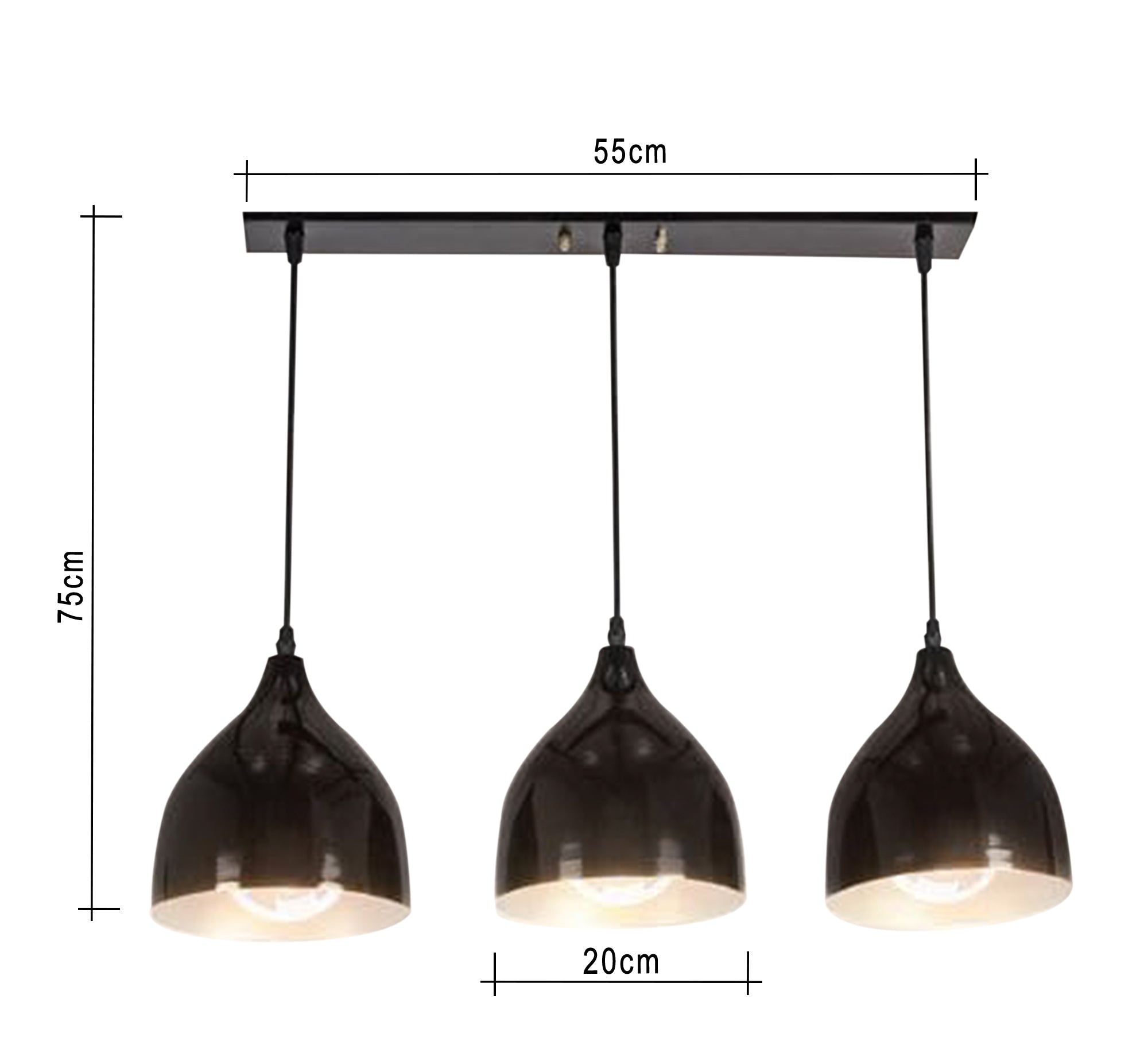 ThreeUnit Track Ceiling Light Fixture in Black - Vitrine Furniture - Lighting