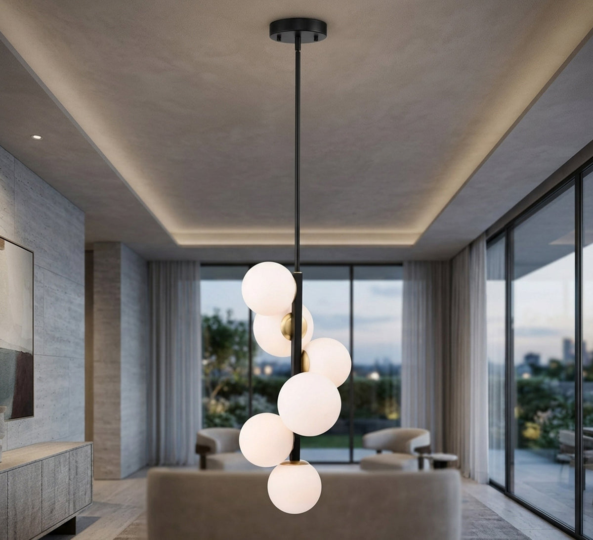 Tiered vertical ceiling chandelier - Vitrine Furniture - Ceiling lights