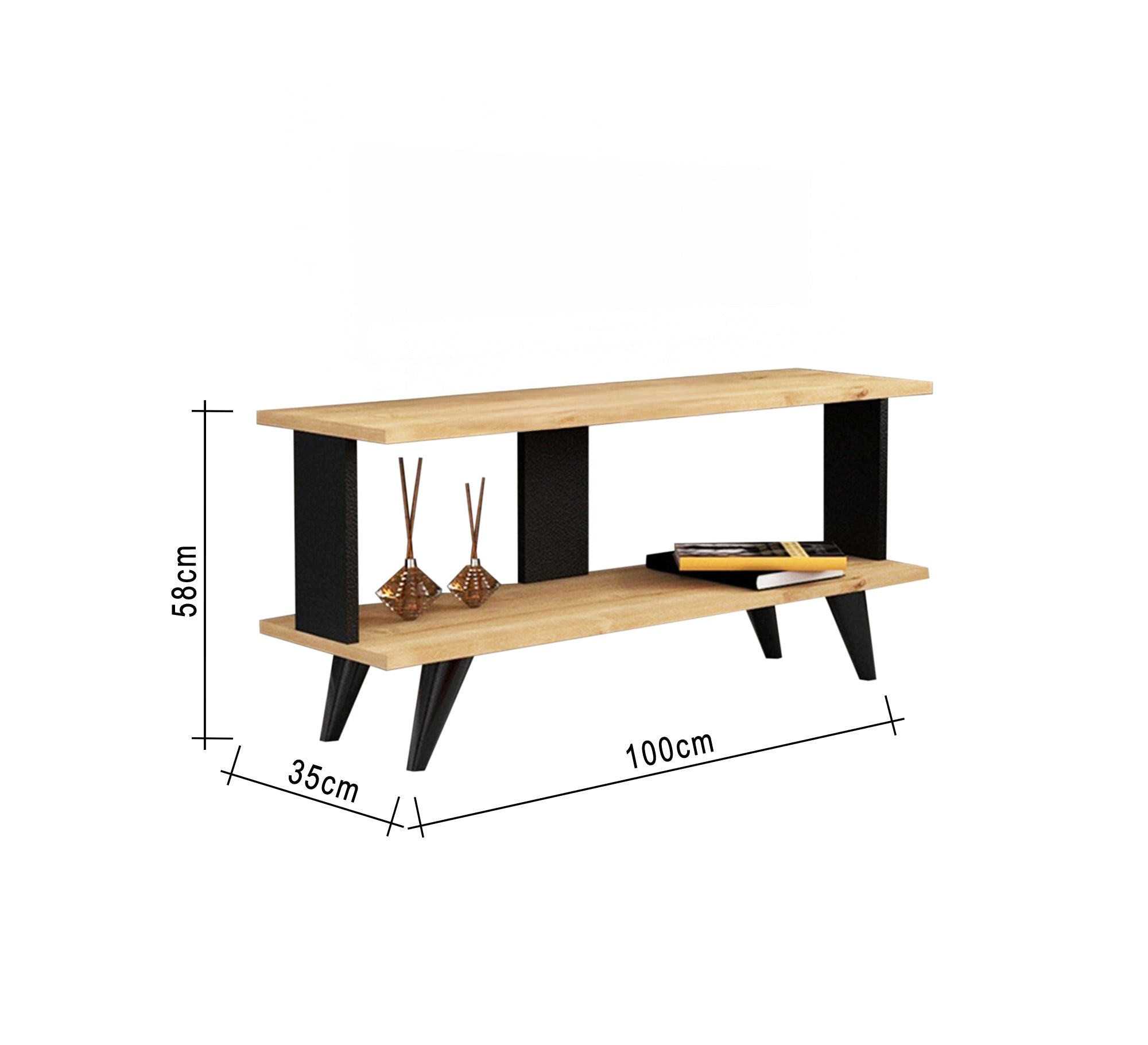 Trendy Black & Beige TV Table, Modern & Sleek - Vitrine Furniture - Furniture