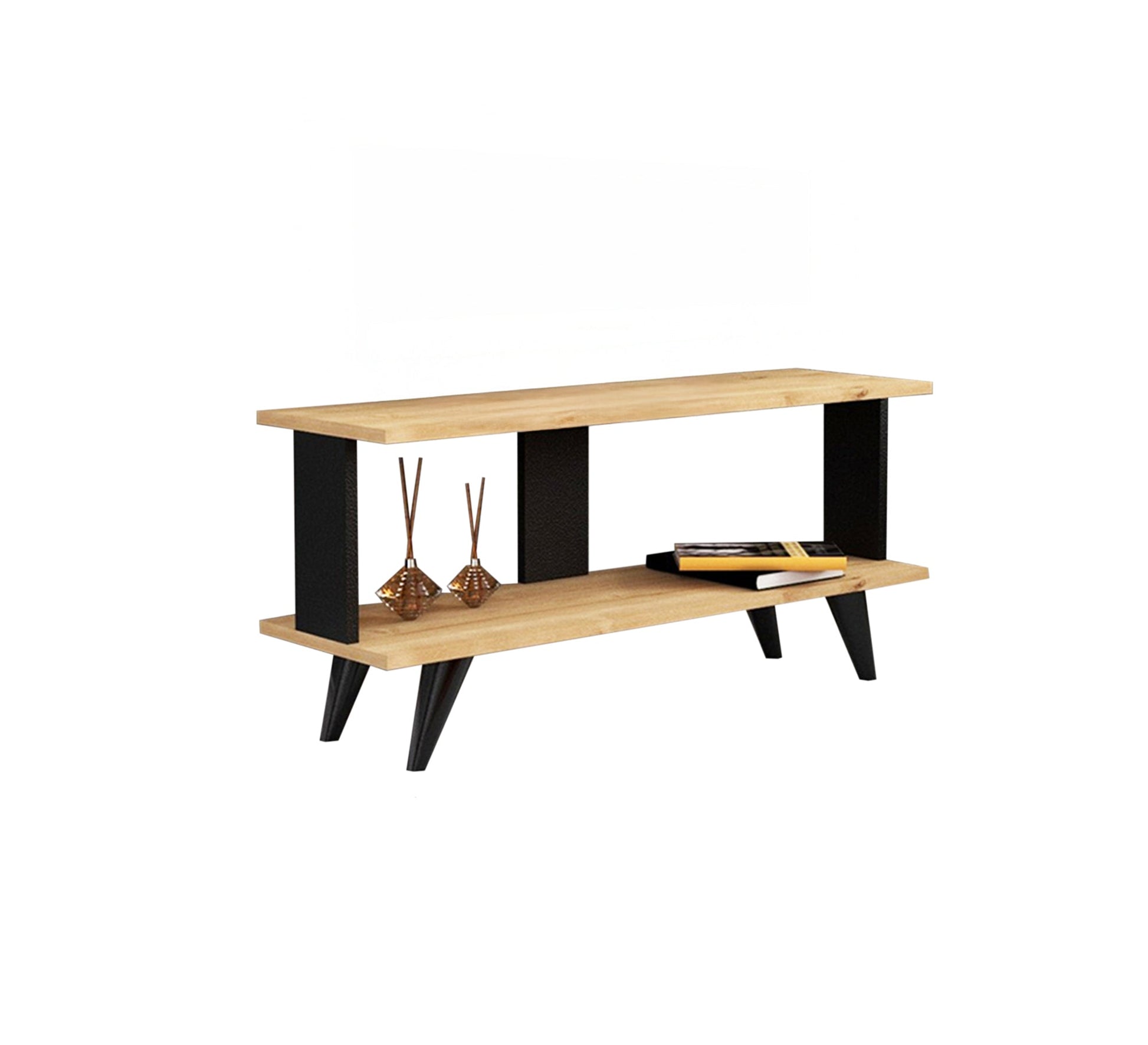 Trendy Black & Beige TV Table, Modern & Sleek - Vitrine Furniture - Furniture