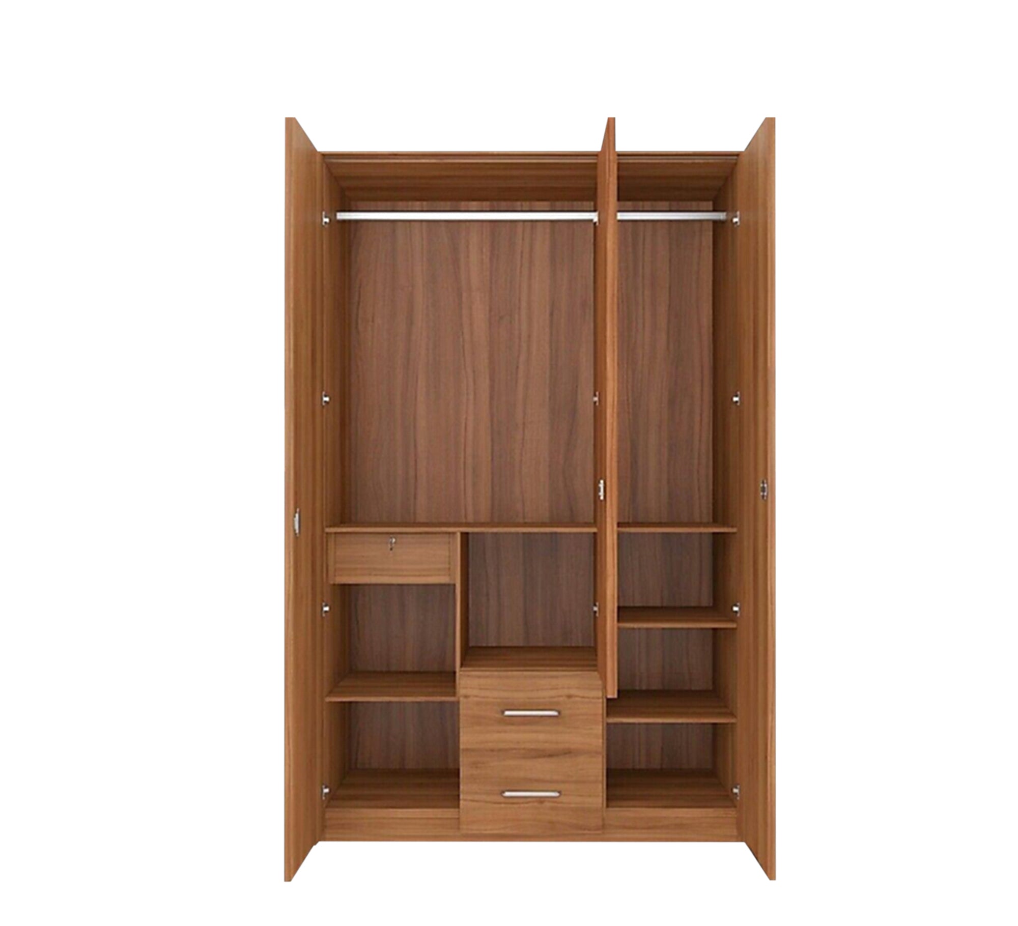 Tri - Door Cupboard: Mirrored, Dark Beige Charm - Vitrine Furniture - Furniture