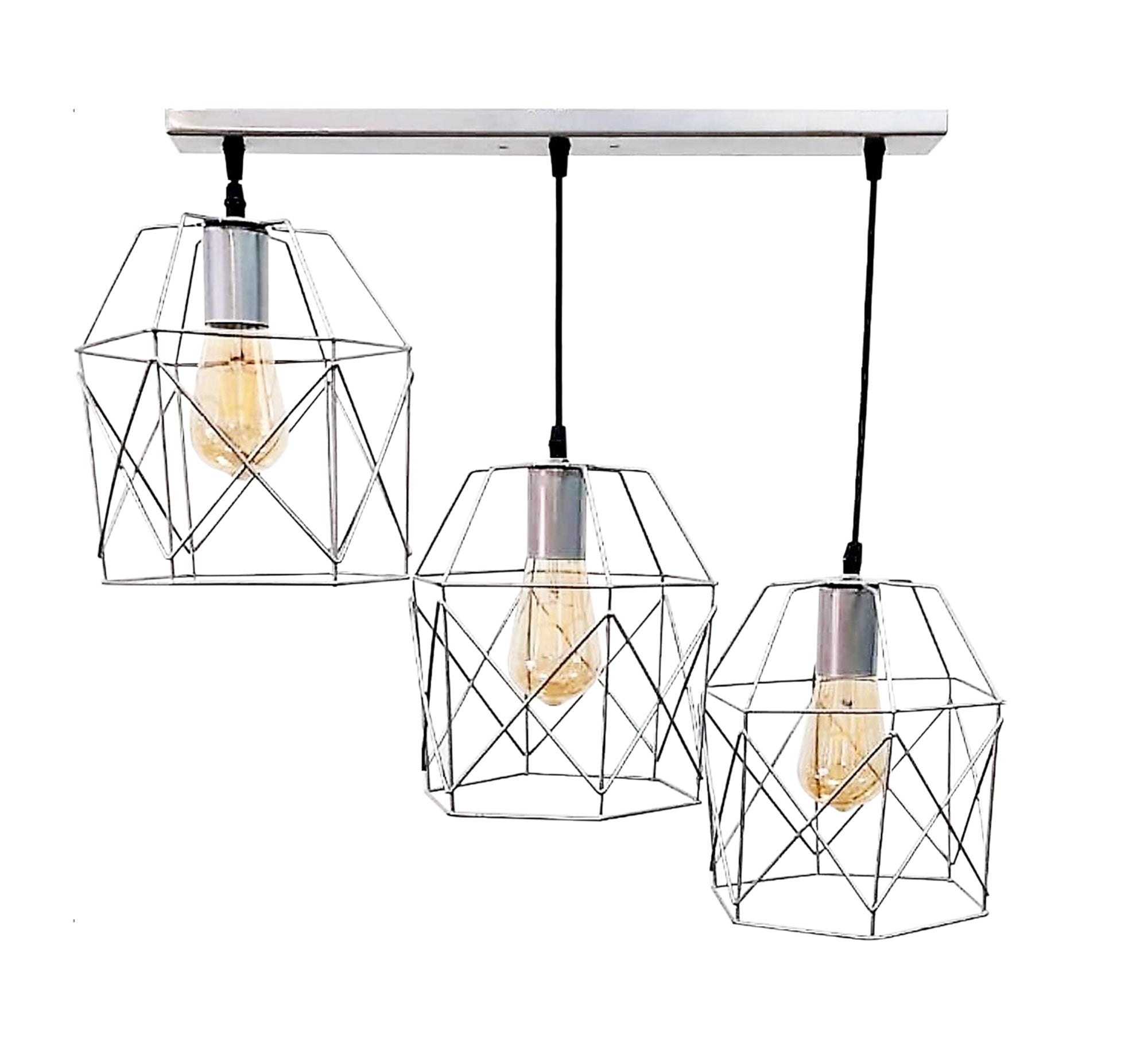 Triple Ceiling Chandelier in Silver - Vitrine Furniture - Lighting