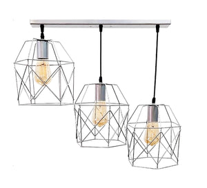 Triple Ceiling Chandelier in Silver - Vitrine Furniture - Lighting