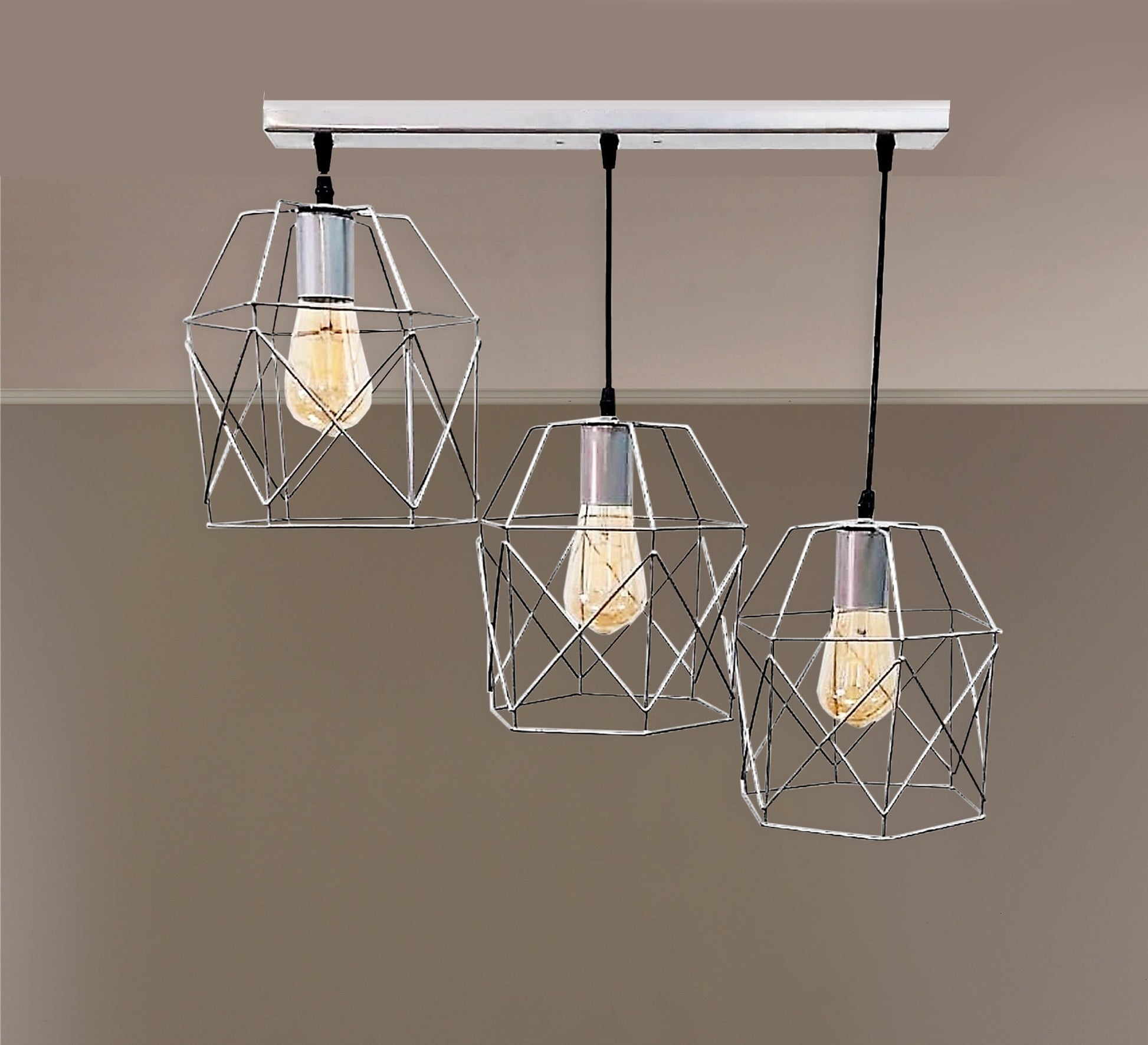 Triple Ceiling Chandelier in Silver - Vitrine Furniture - Lighting