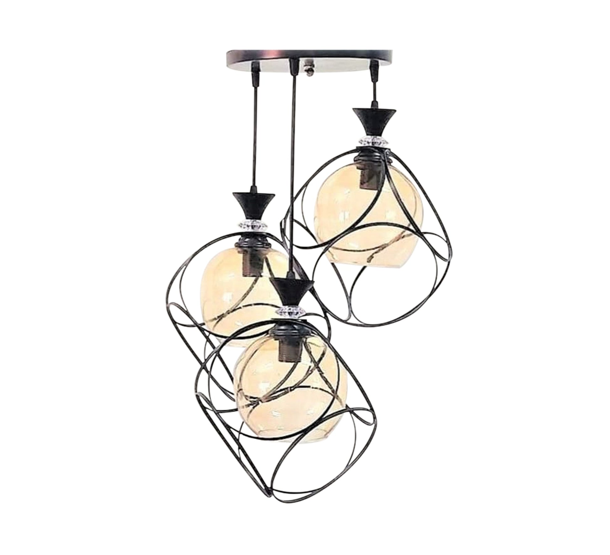 Triple ceiling lamp with glass cover - Vitrine Furniture - Lighting