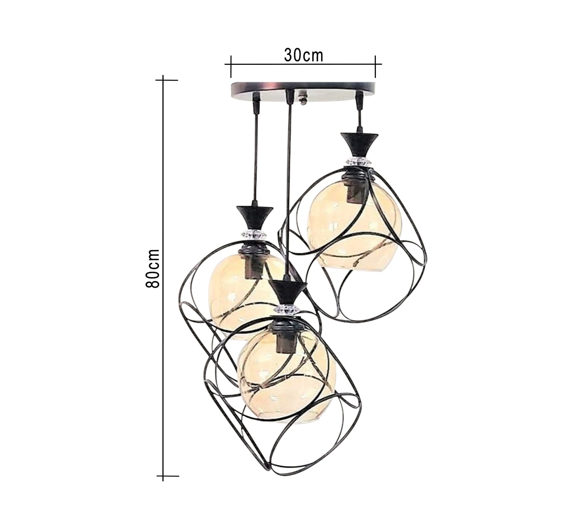 Triple ceiling lamp with glass cover - Vitrine Furniture - Lighting