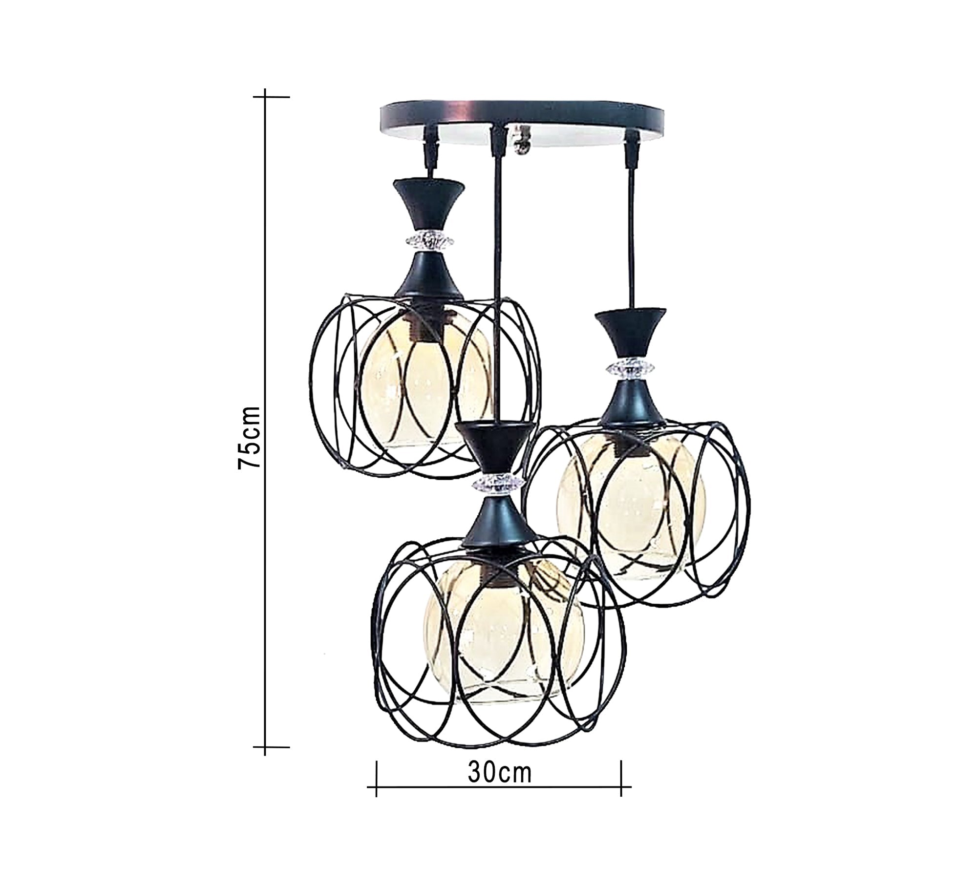 Triple Ceiling Pendant Chandelier with Modern Design - Vitrine Furniture - Lighting