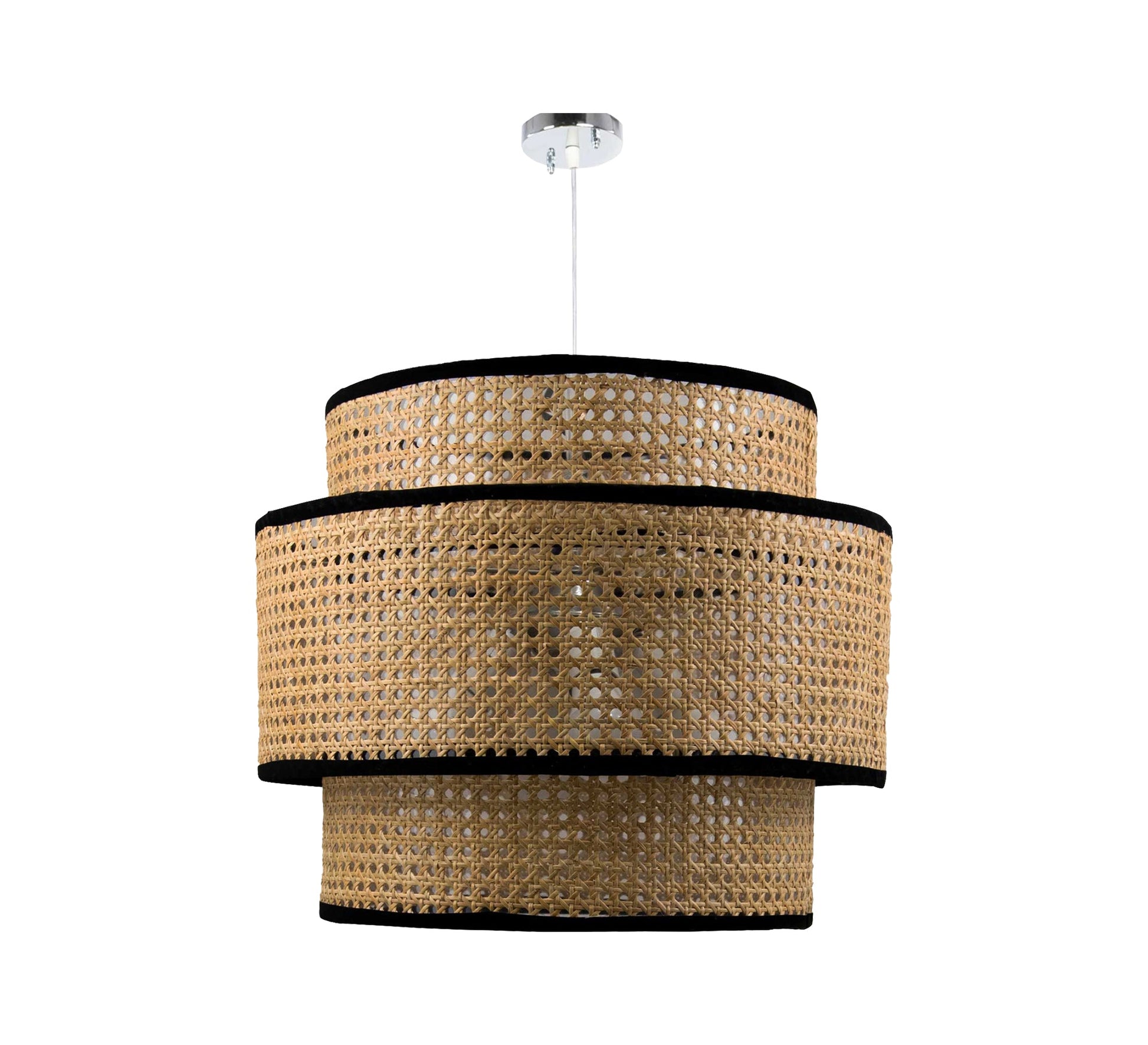 Triple chandelier with black velvet edges - Vitrine Furniture - Lighting
