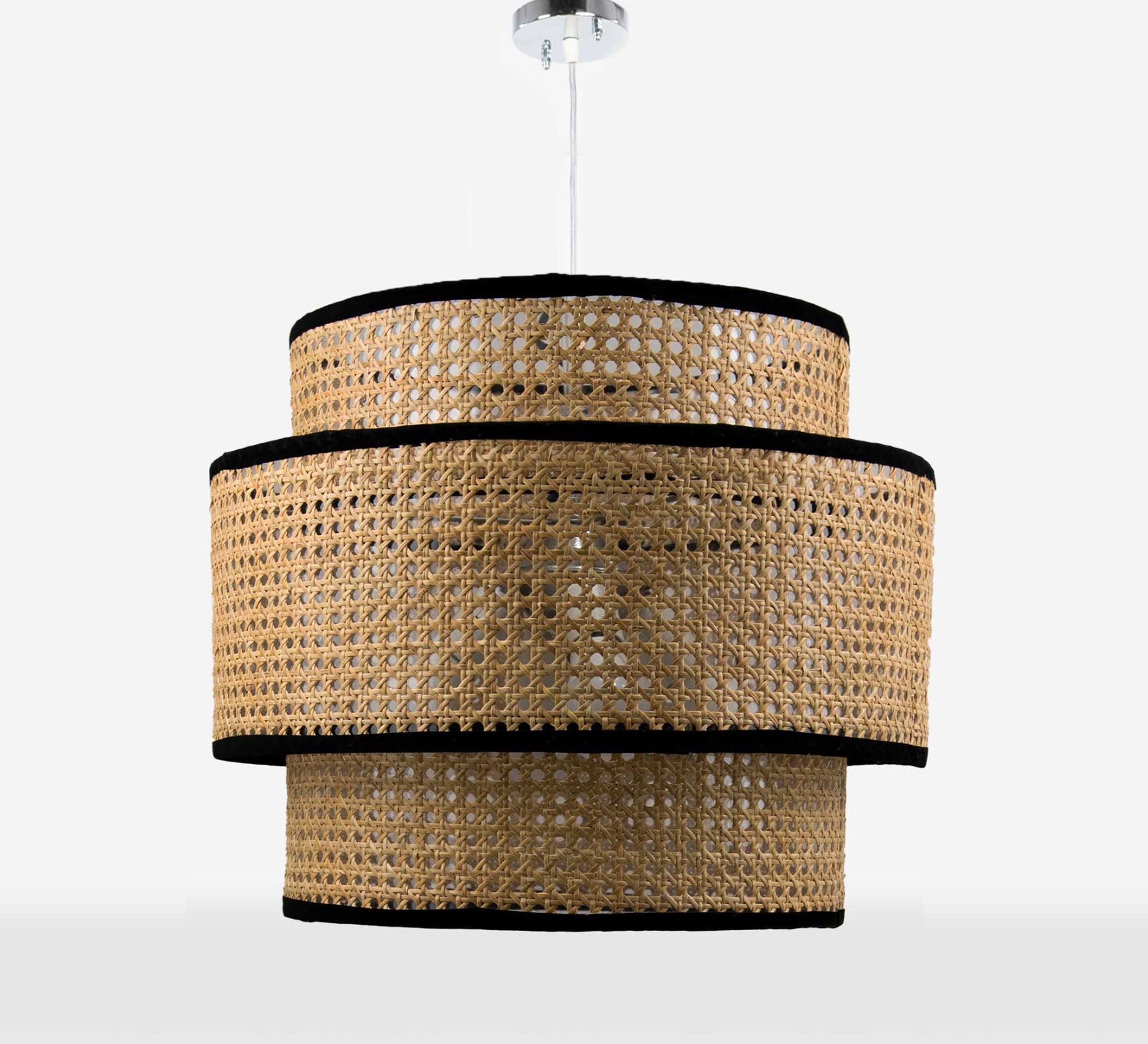 Triple chandelier with black velvet edges - Vitrine Furniture - Lighting