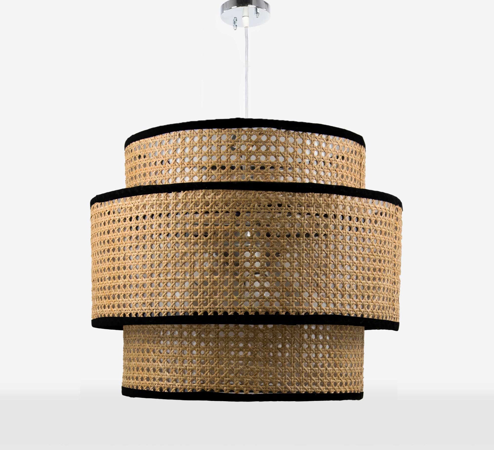 Triple chandelier with black velvet edges - Vitrine Furniture - Lighting