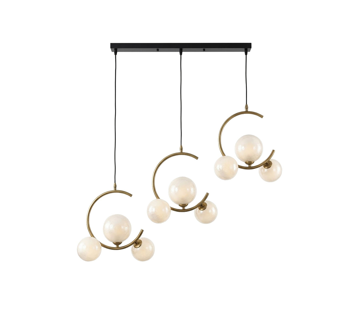 Triple-crescent frame ceiling chandelier - Vitrine Furniture - Ceiling lights