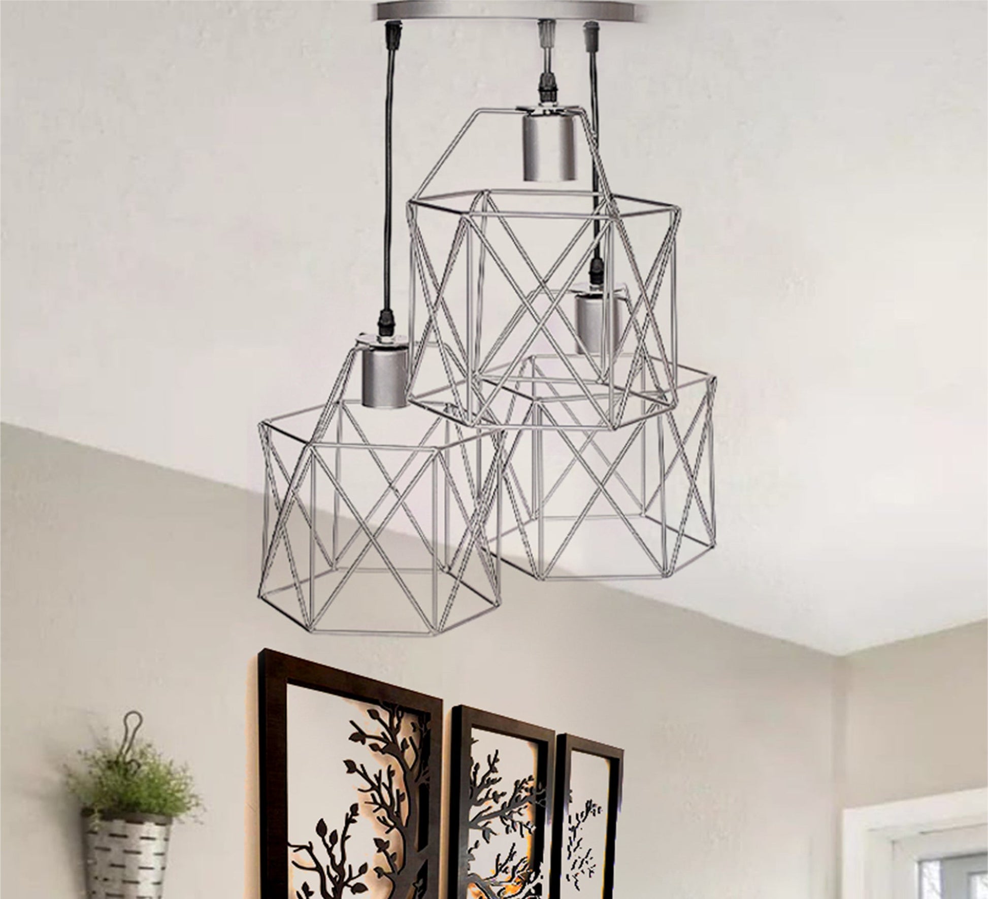 Triple grey chandelier in different sizes - Vitrine Furniture - Lighting
