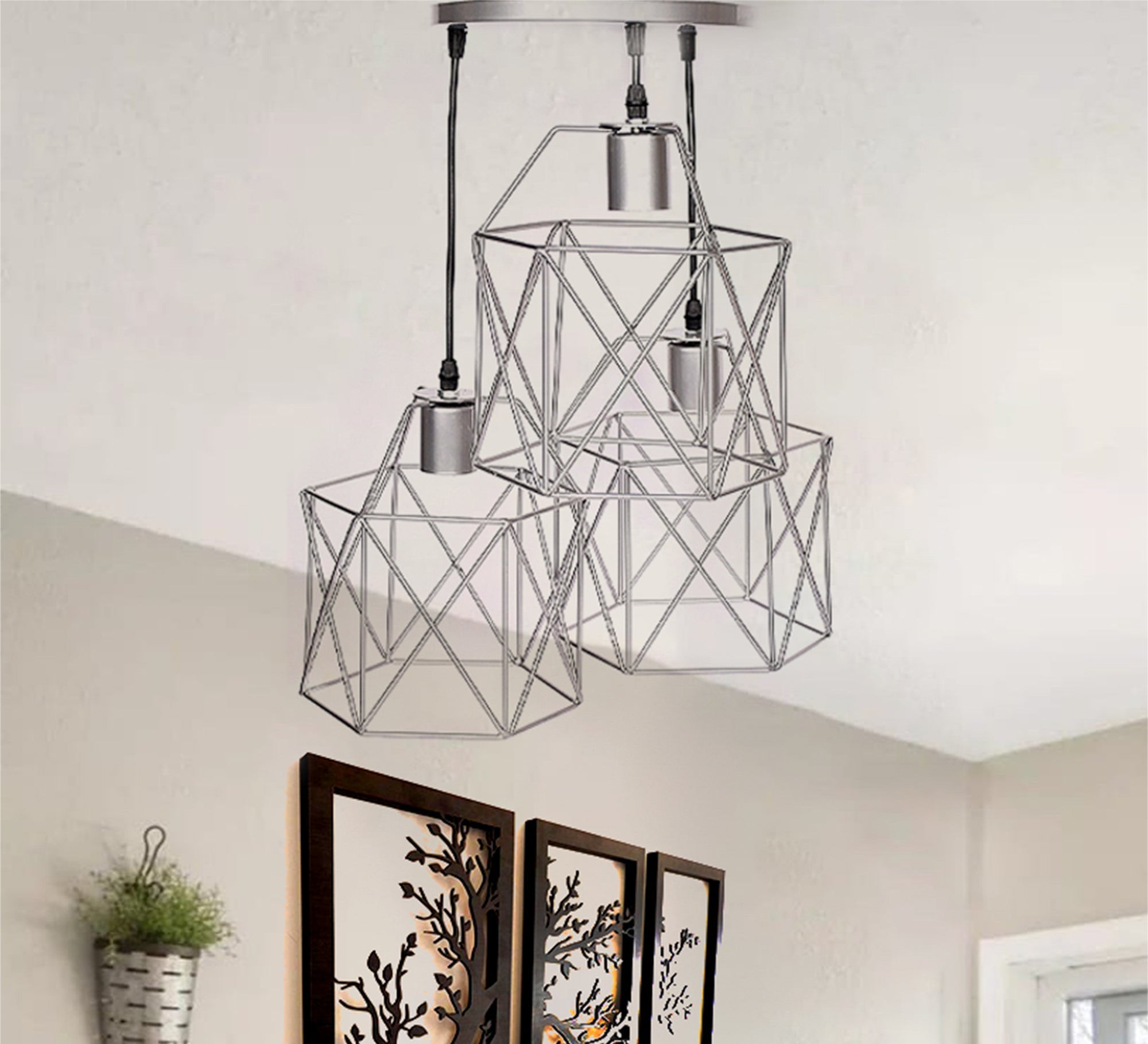 Triple grey chandelier in different sizes - Vitrine Furniture - Lighting