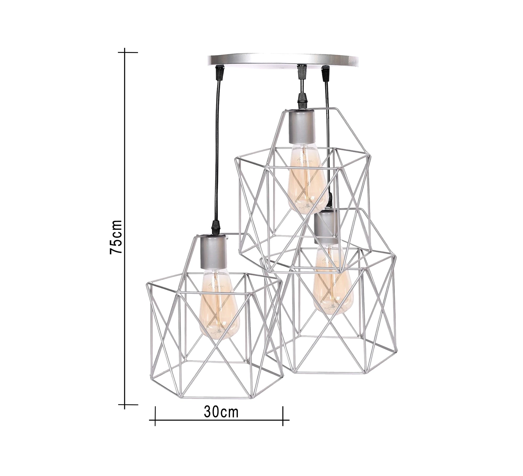 Triple grey chandelier in different sizes - Vitrine Furniture - Lighting