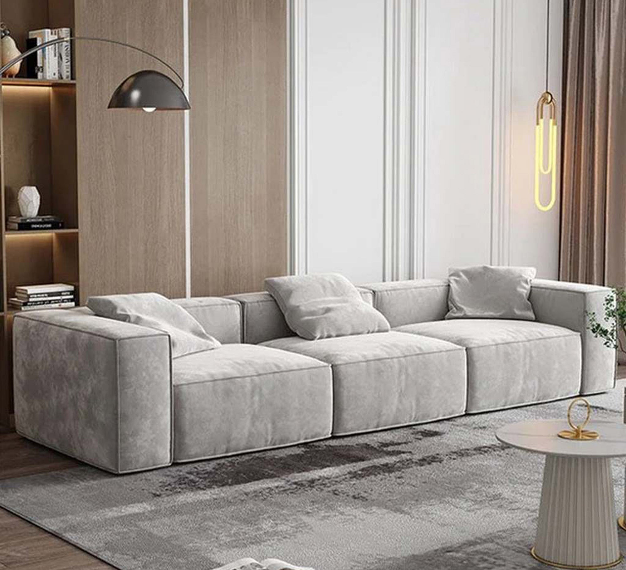 Triple Light Gray Sofa - Vitrine Furniture - Sofa Bed