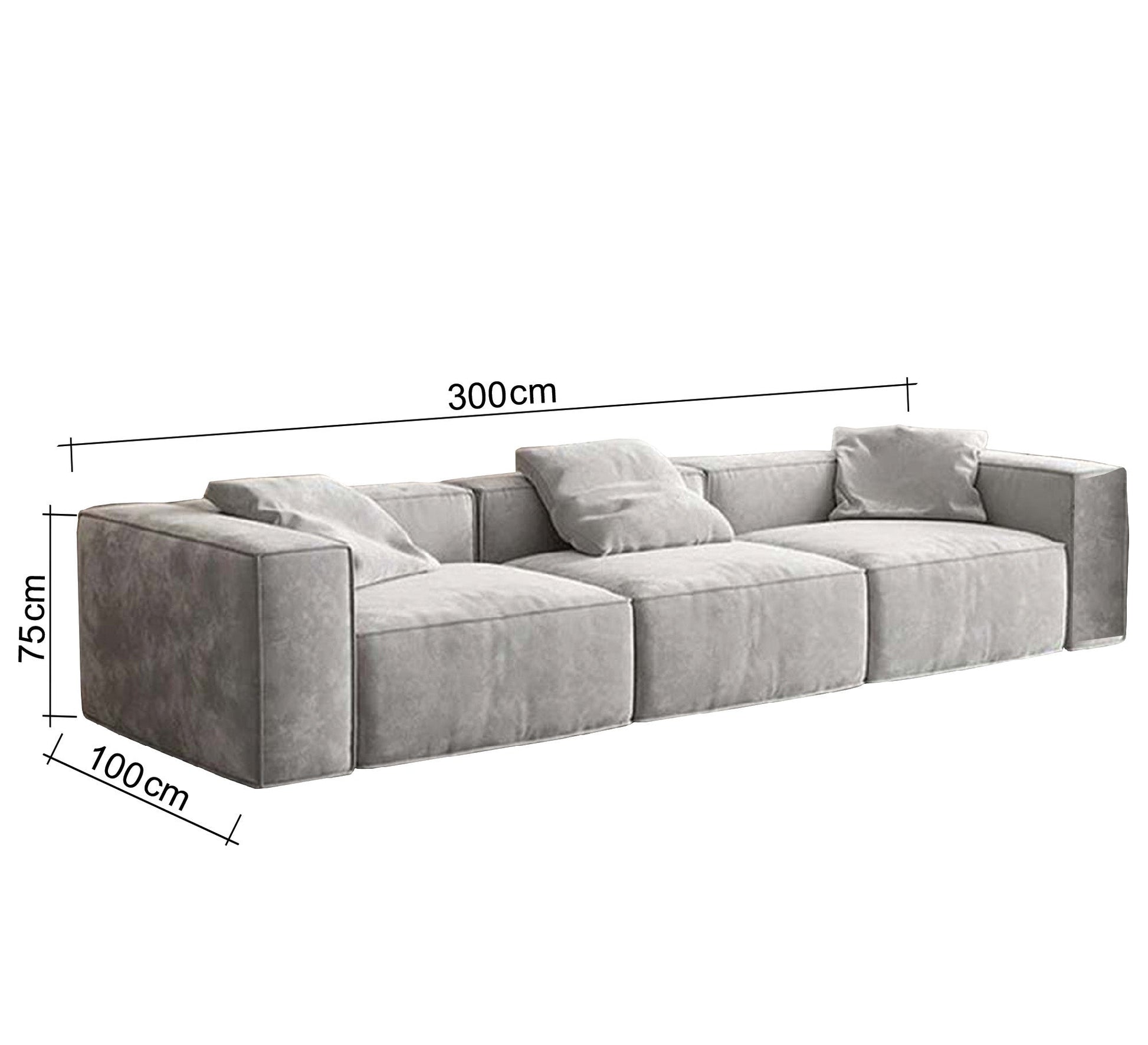 Triple Light Gray Sofa - Vitrine Furniture - Sofa Bed