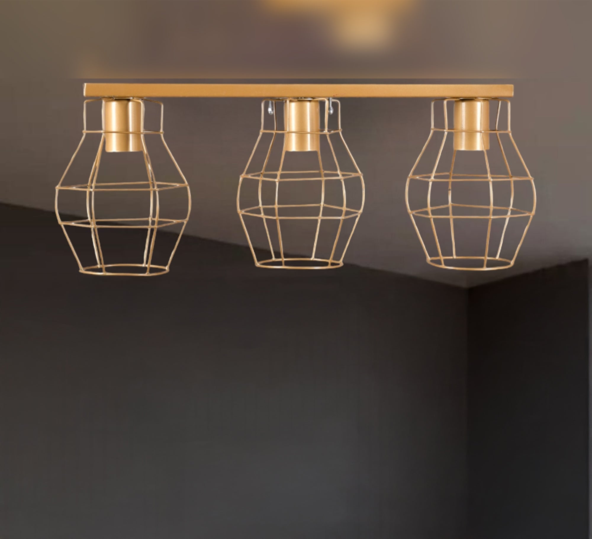 Triple metal ceiling lamp - Vitrine Furniture - Lighting