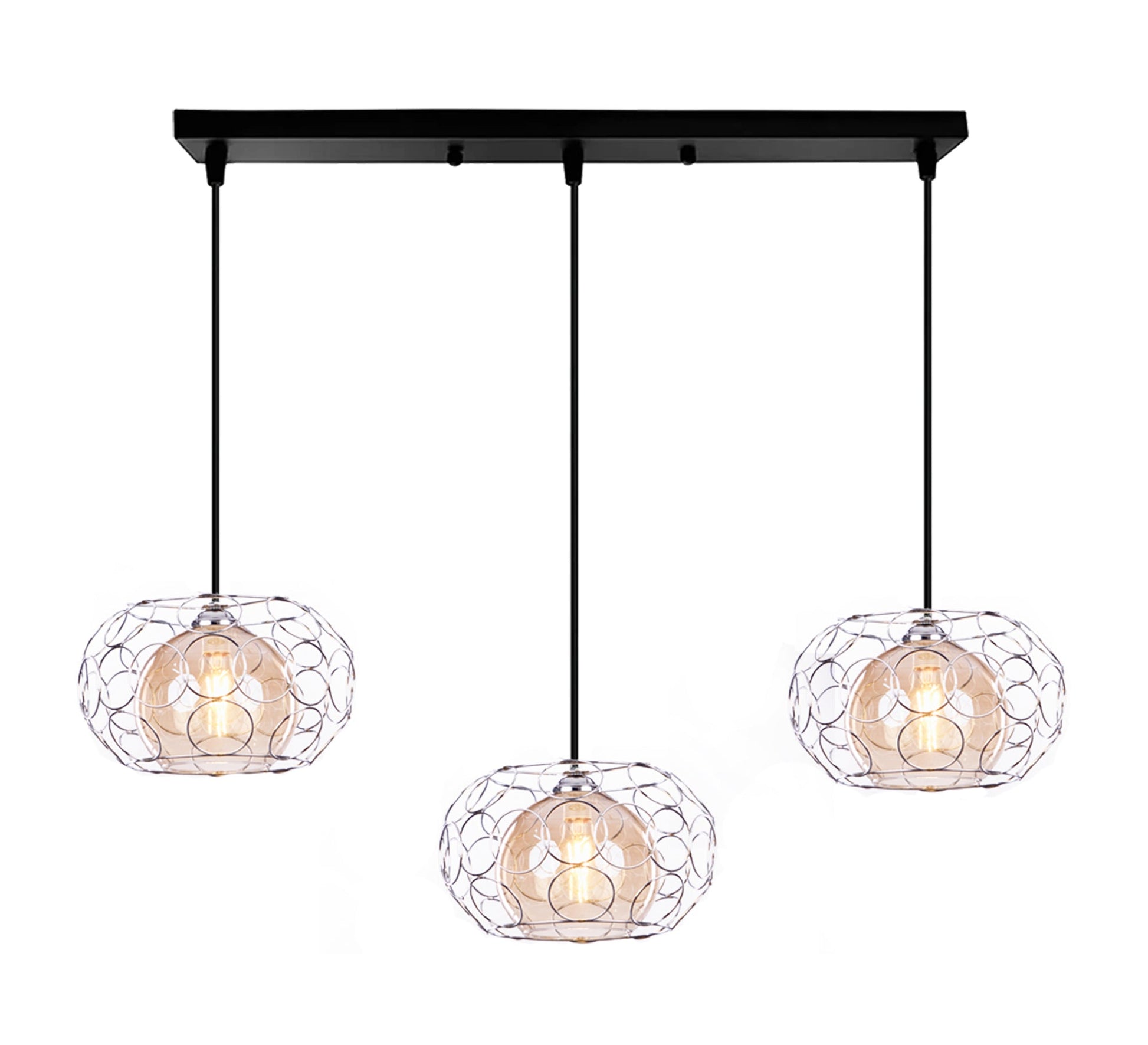 Triple Pendant Chandelier in Circular Shape - Vitrine Furniture - Lighting