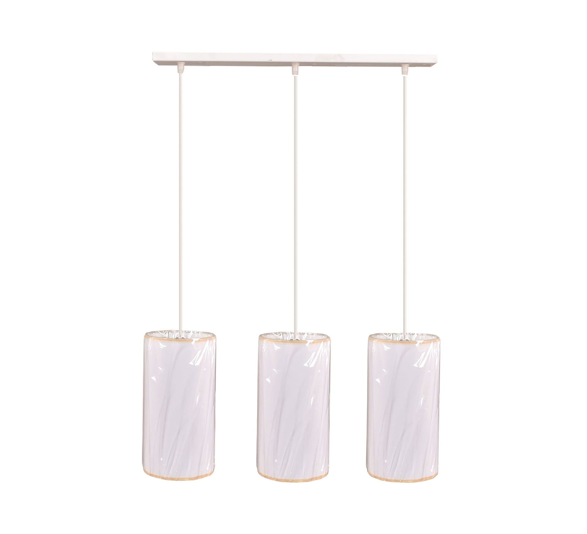 Triple - shade ceiling lamp with linen shade - Vitrine Furniture - Lighting