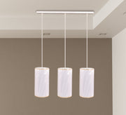 Triple - shade ceiling lamp with linen shade - Vitrine Furniture - Lighting