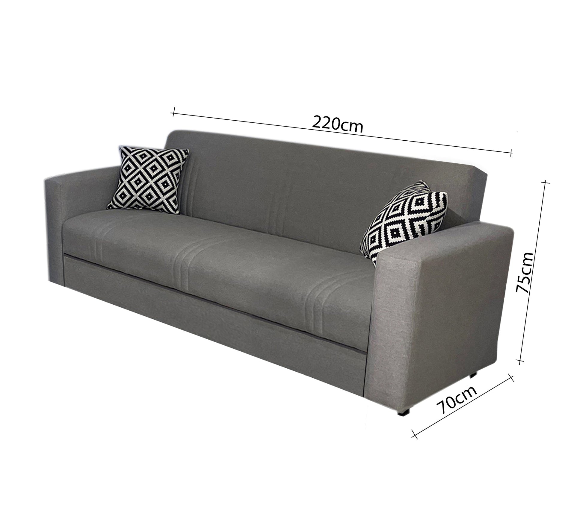 Triple Sofa: Elegant Design with Hidden Storage - Vitrine Furniture - Furniture