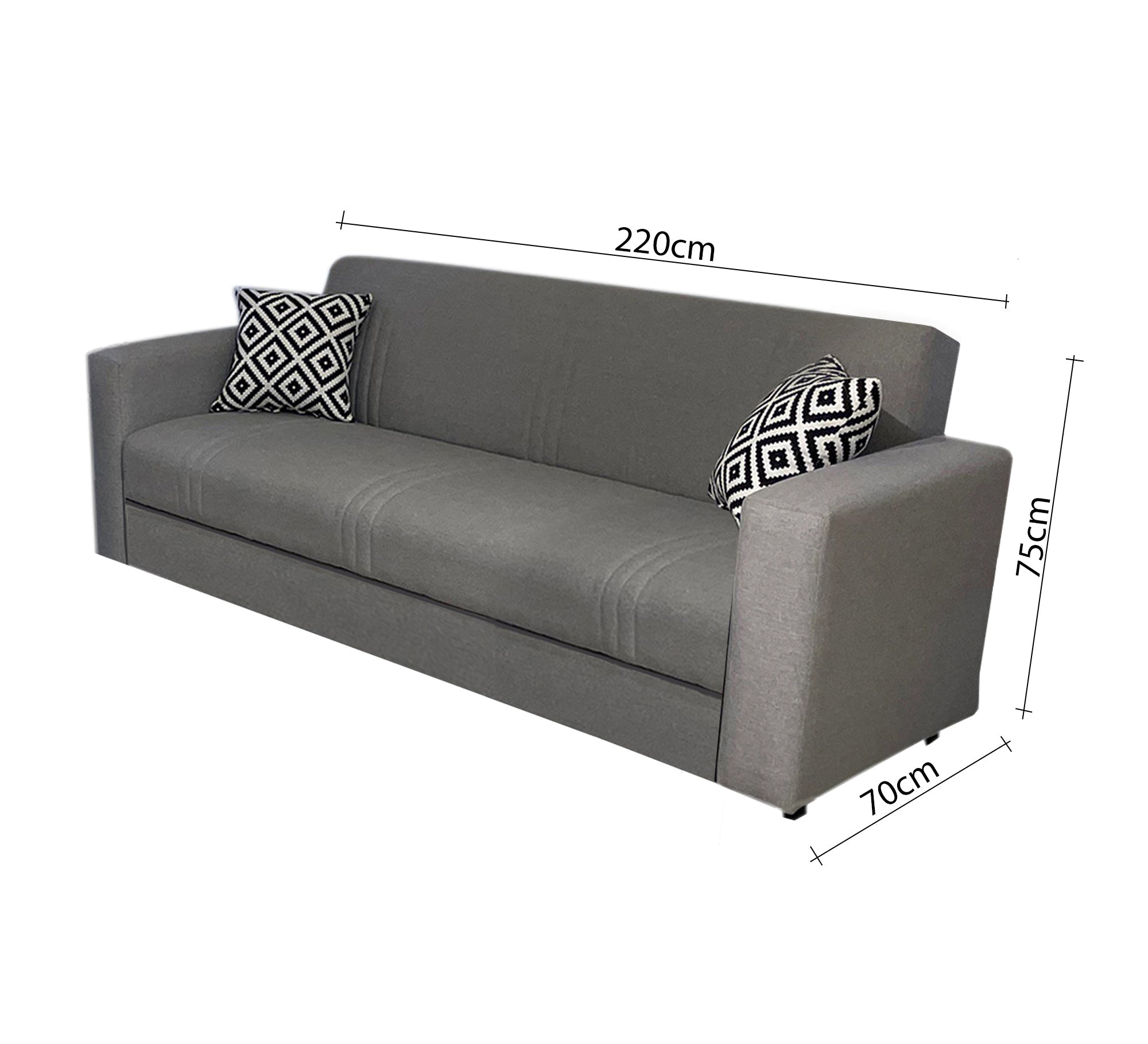 Triple Sofa: Elegant Design with Hidden Storage - Vitrine Furniture - Furniture