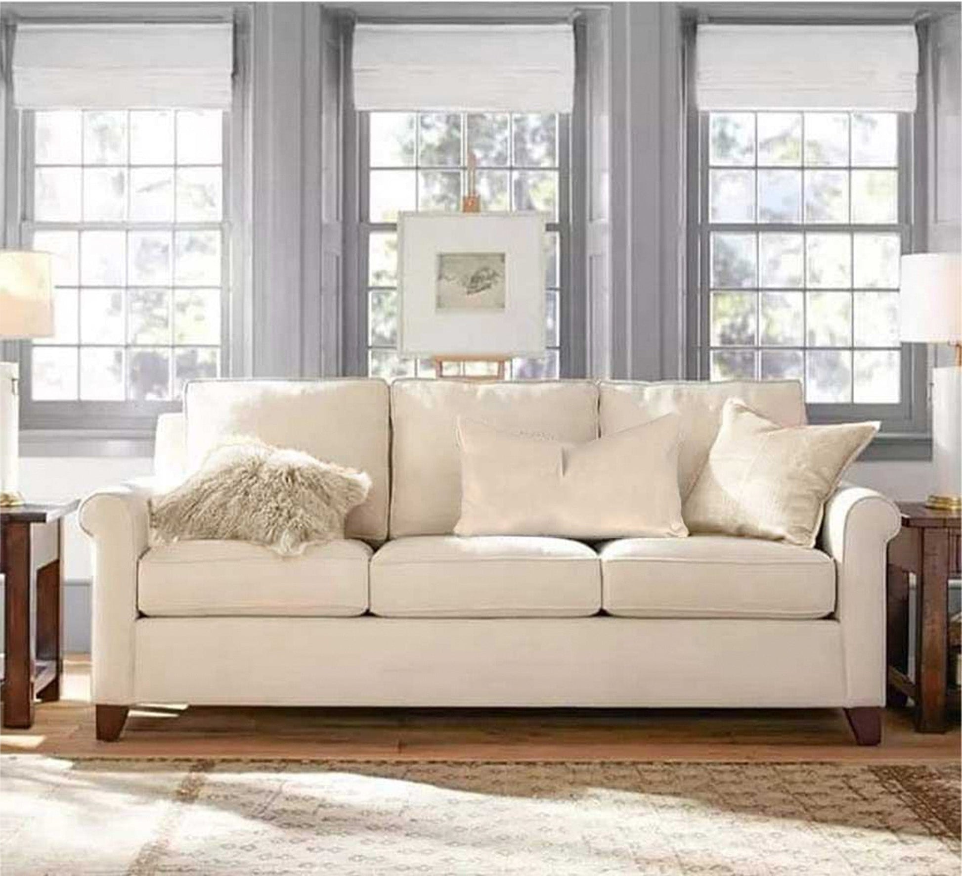 Triple sofa in beige color - Vitrine Furniture - Sofas