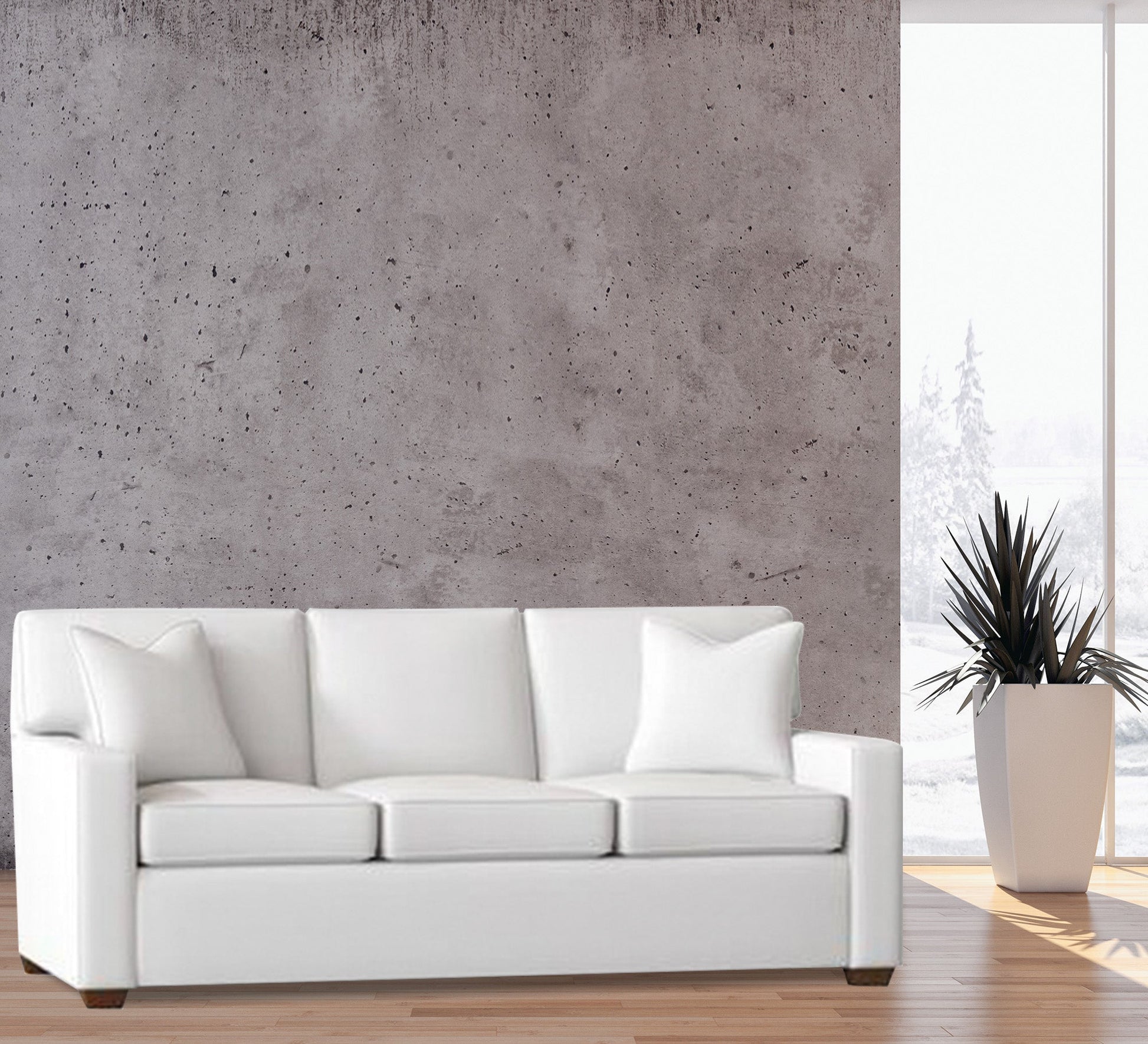 Triple sofa in elegant white color - Vitrine Furniture - Living room Sofas