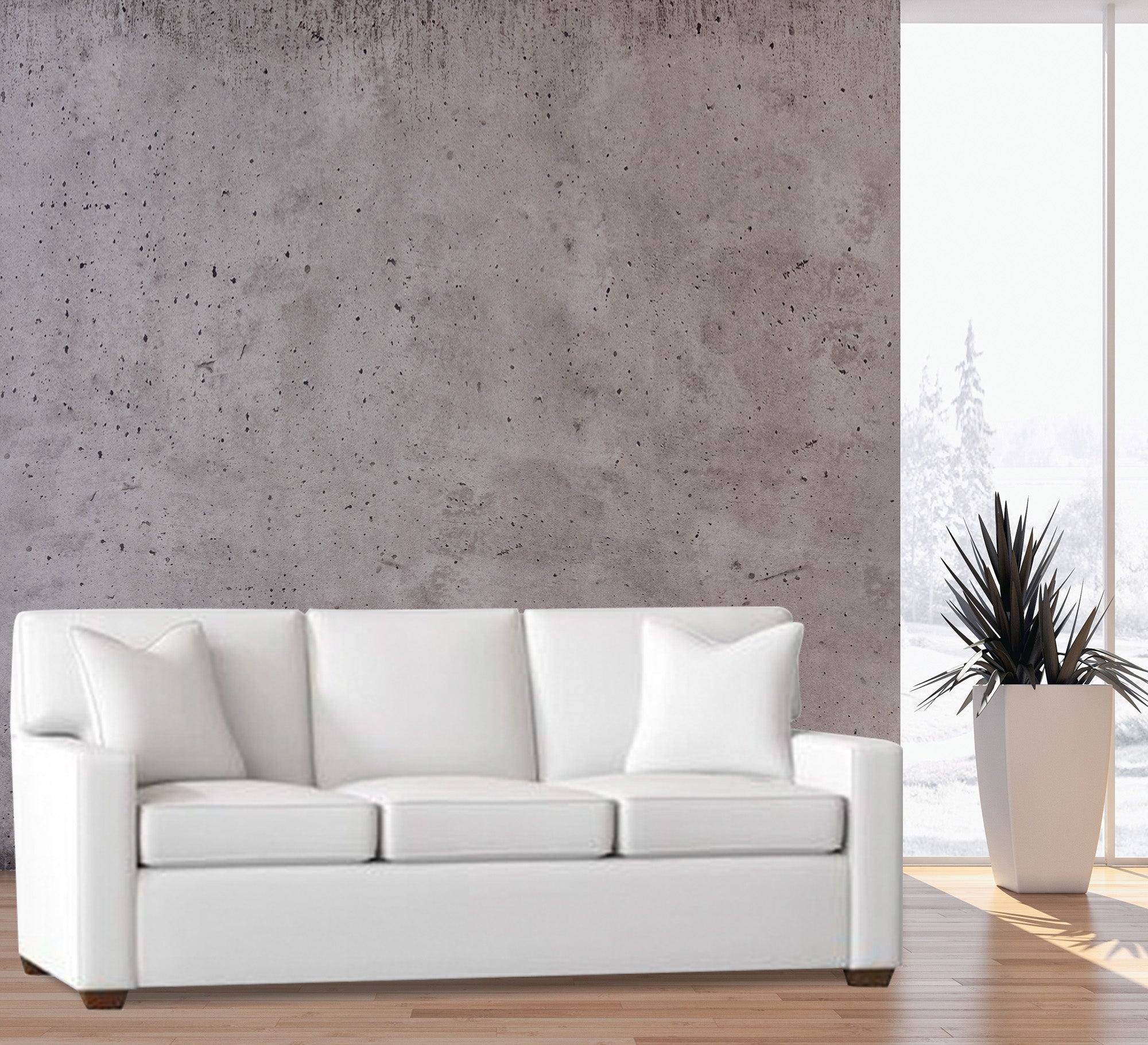 Triple sofa in elegant white color - Vitrine Furniture - Living room Sofas