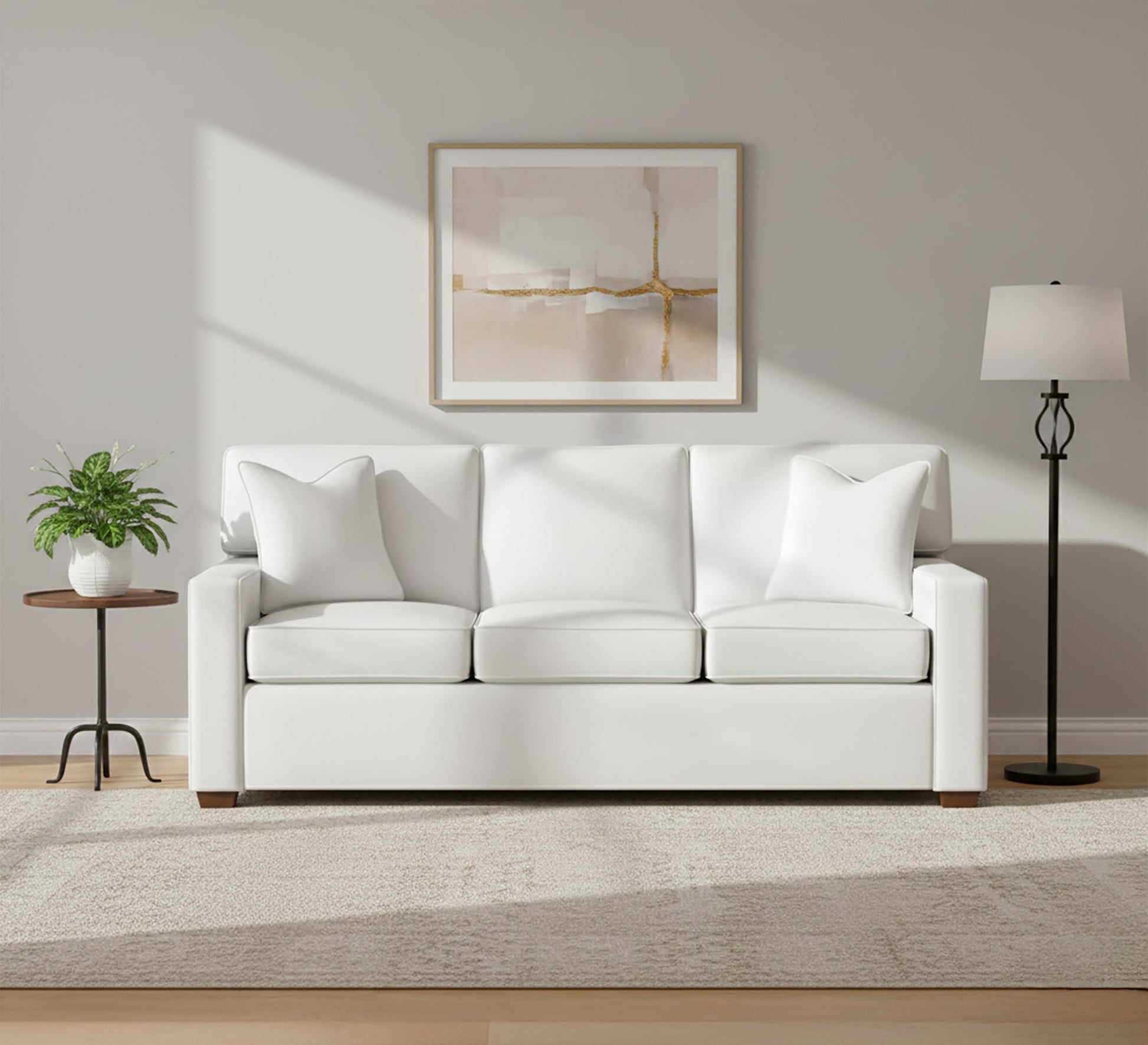 Triple sofa in elegant white color - Vitrine Furniture - Living room Sofas