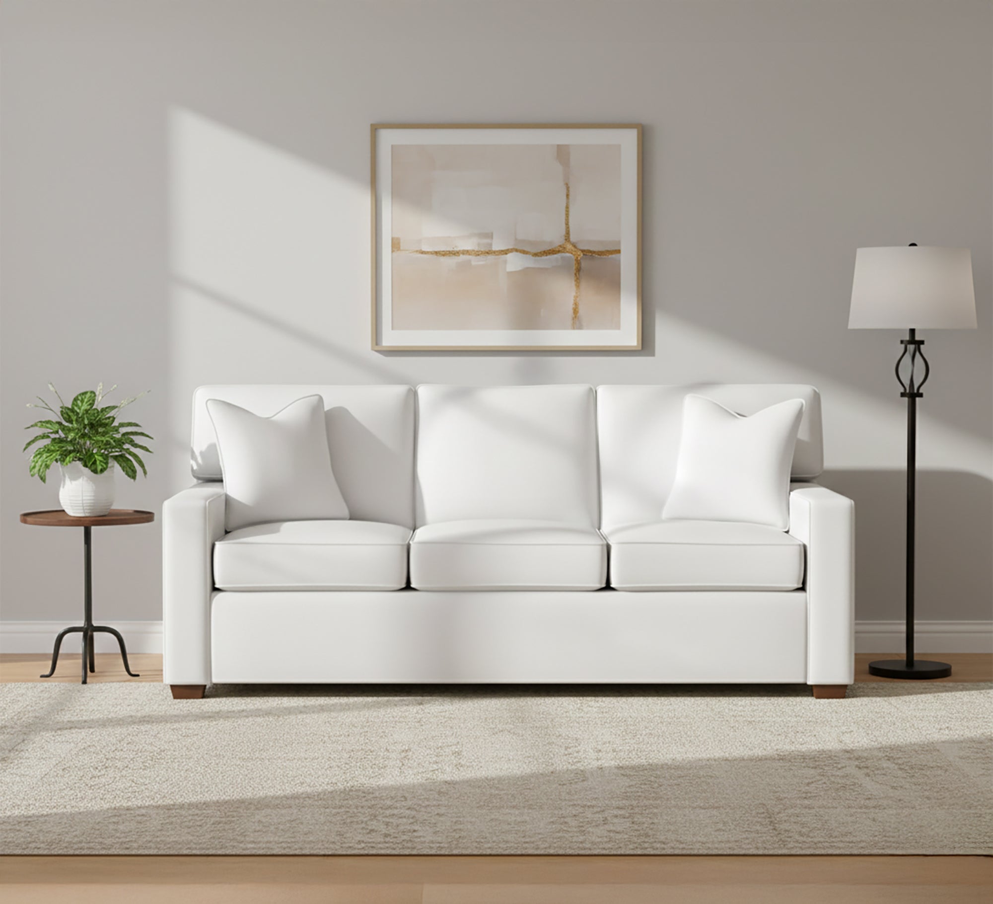 Triple sofa in elegant white color - Vitrine Furniture - Living room Sofas