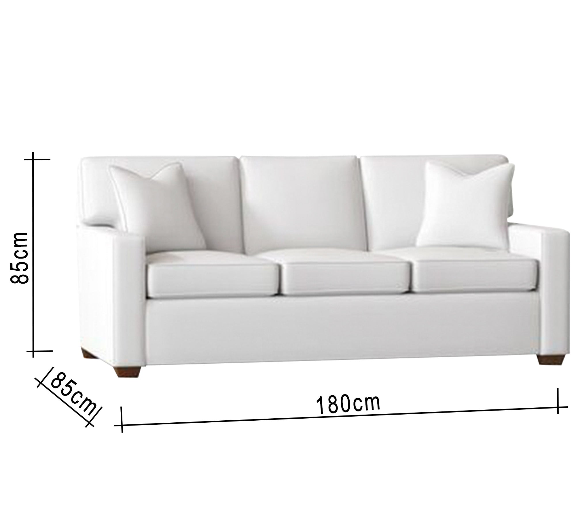 Triple sofa in elegant white color - Vitrine Furniture - Living room Sofas
