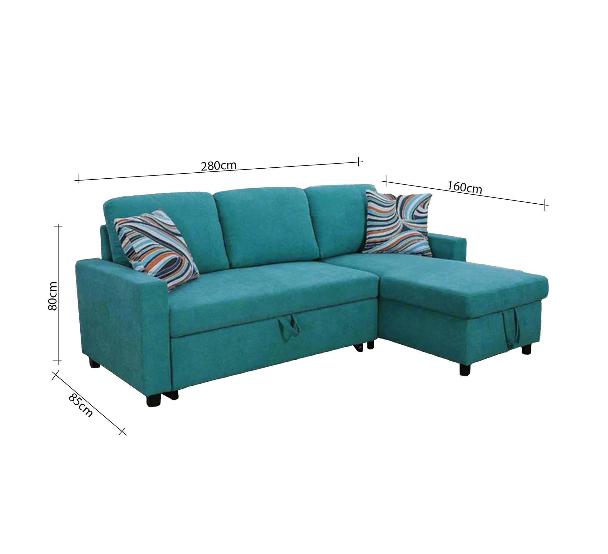 Turquoise blue bed corner - Vitrine Furniture - Furniture