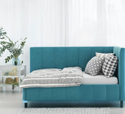 Turquoise upholstered bed with a modern and comfortable design - Vitrine Furniture - Furniture