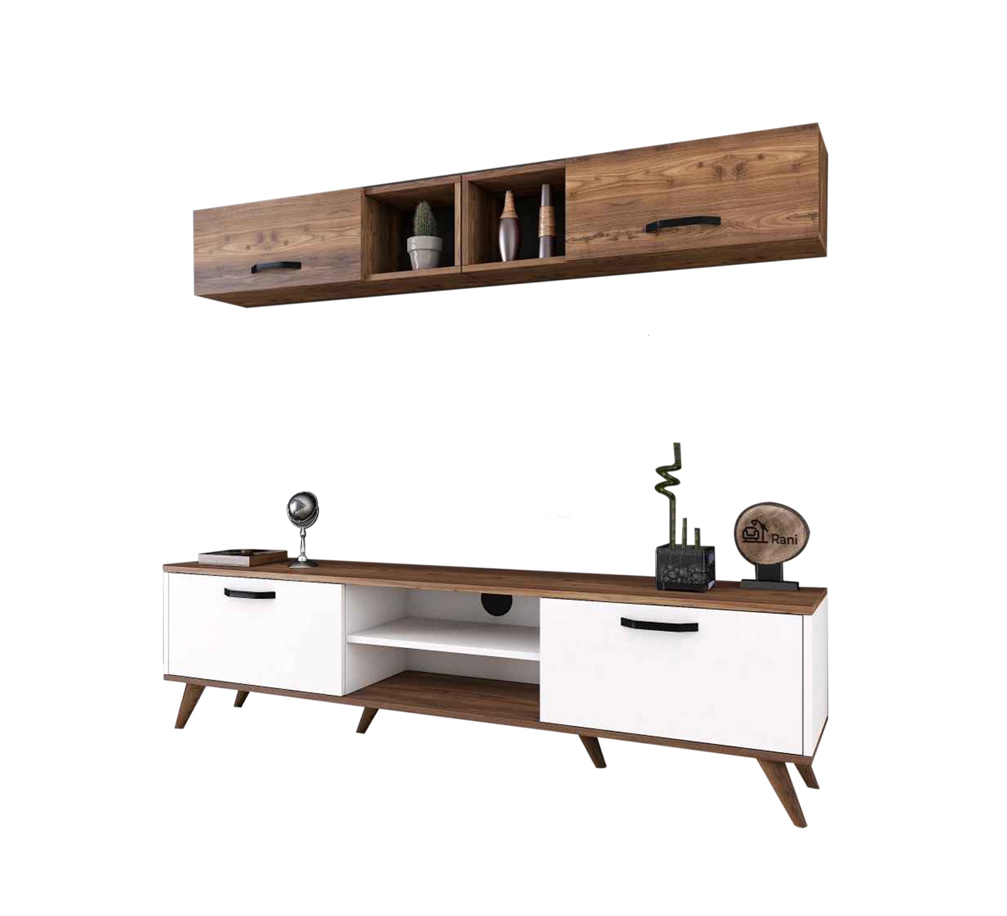 TV Cabinet: Modern Two - Unit, Sleek Design - Vitrine Furniture - Furniture