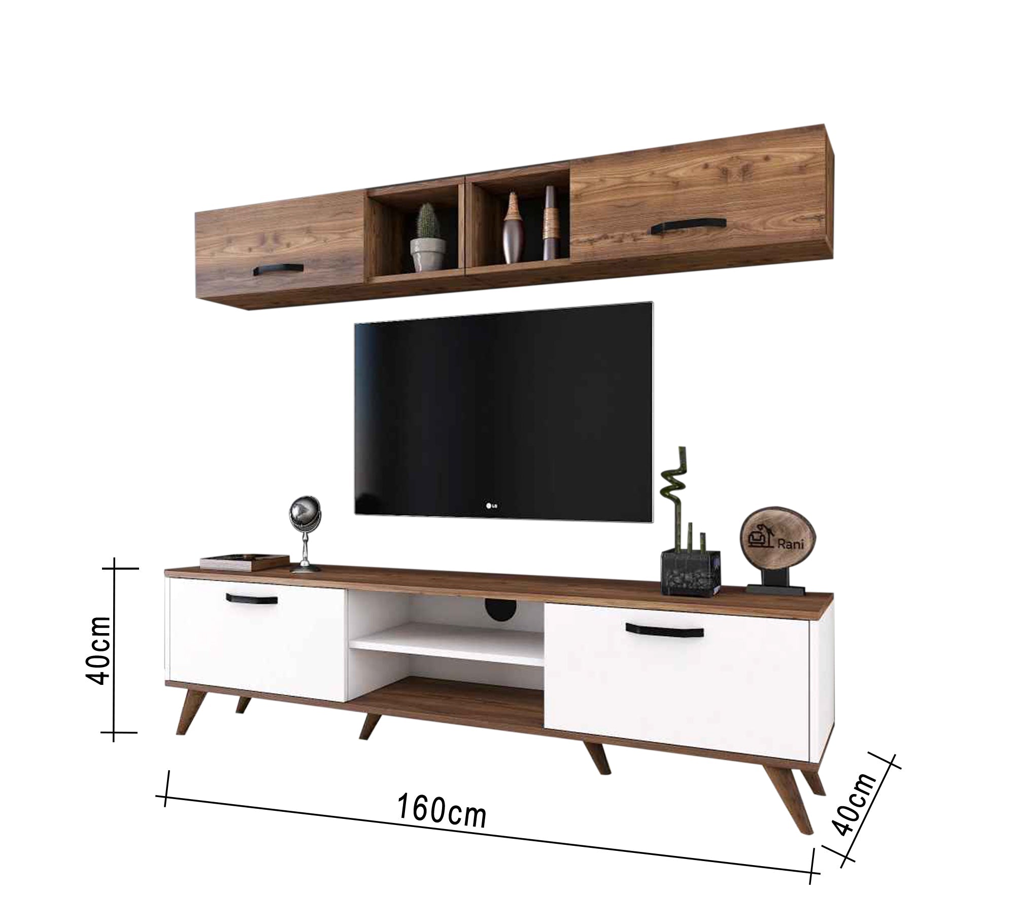TV Cabinet: Modern Two - Unit, Sleek Design - Vitrine Furniture - Furniture